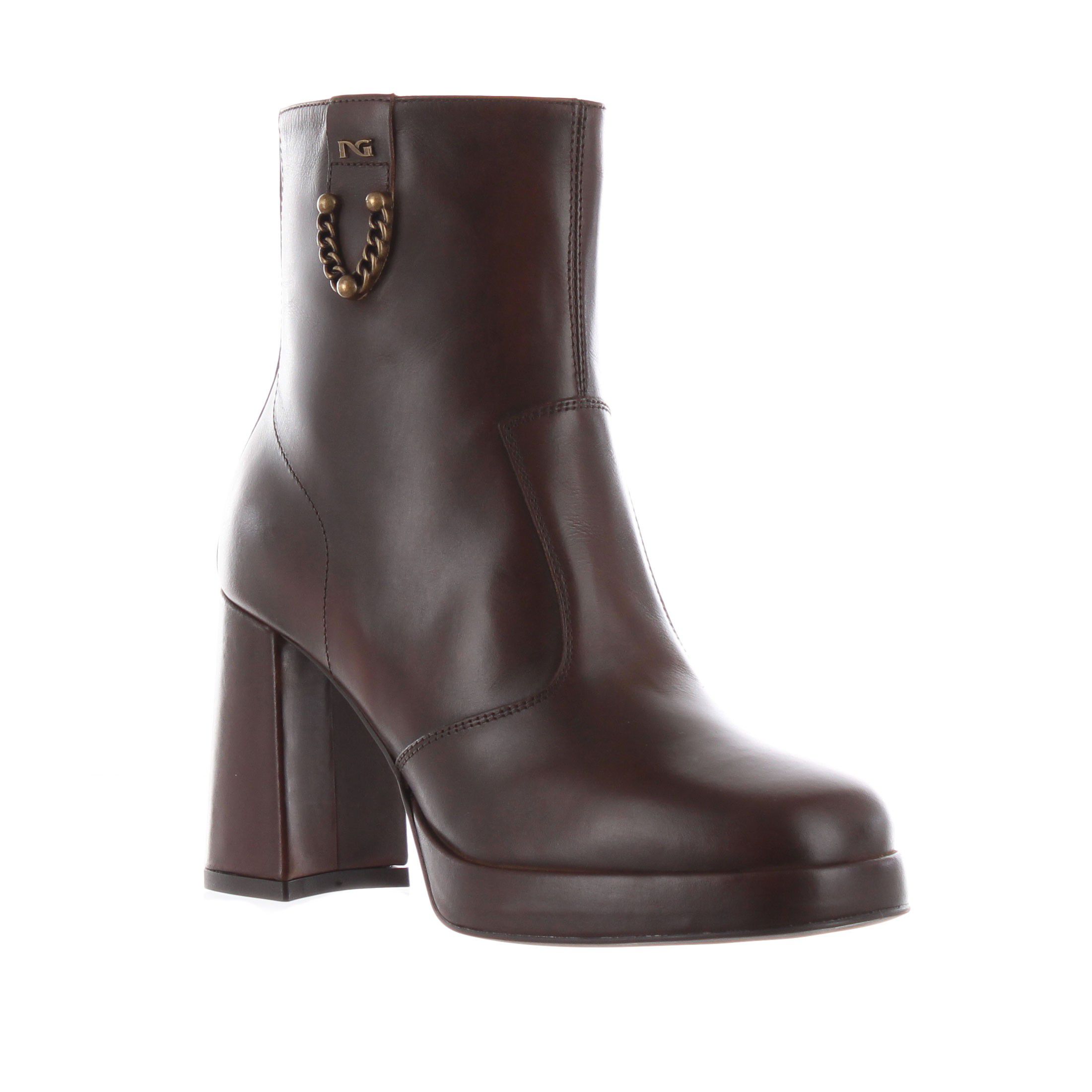 Nero giardini stivaletto in pelle con dettaglio decorativo da donna