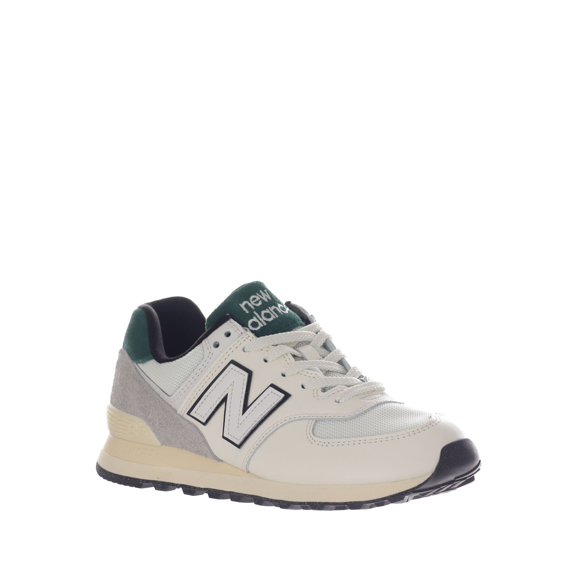 New balance sneaker 574 in camoscio e mesh recycled da uomo