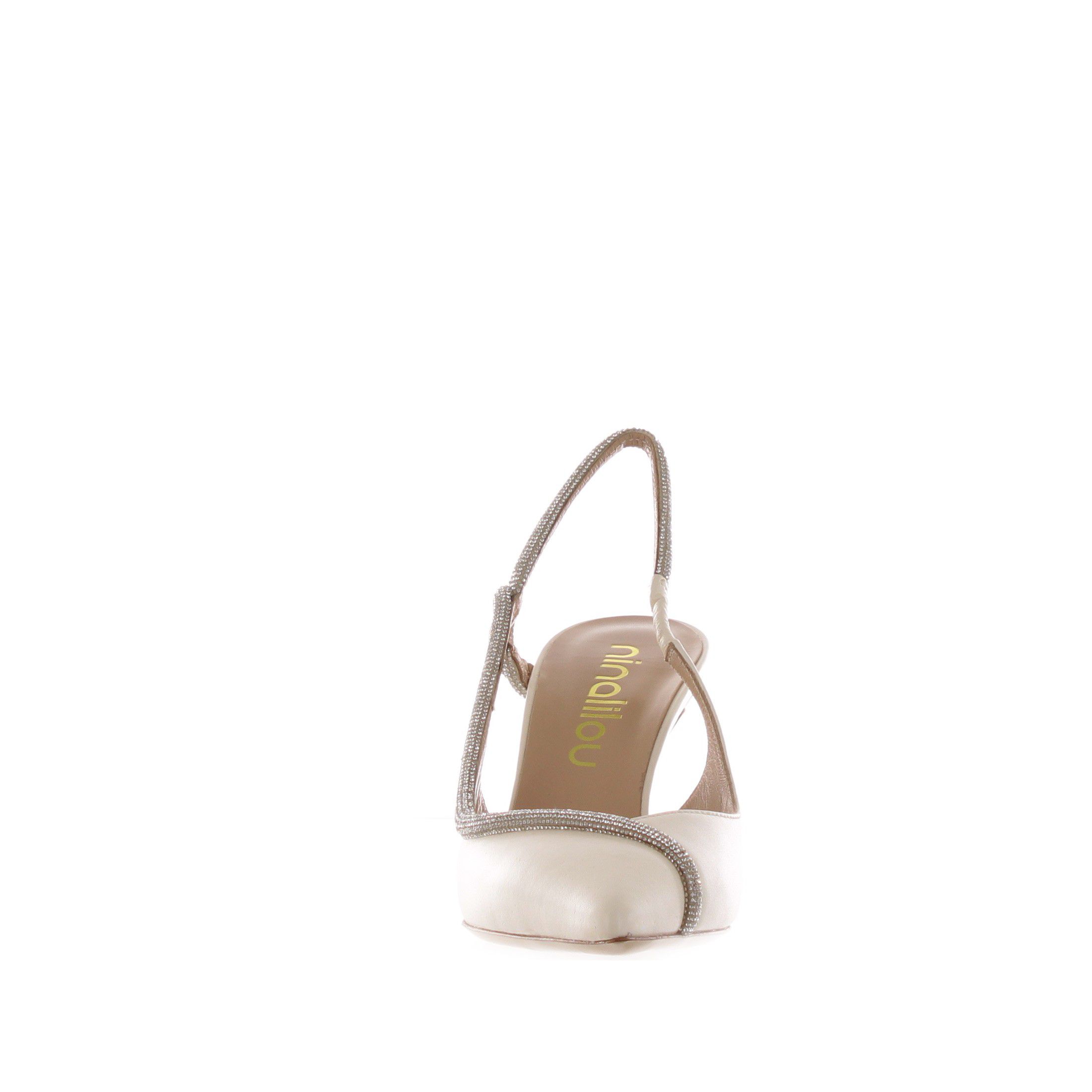 Ninalilou décolleté mya slingback in nappa con strass da donna