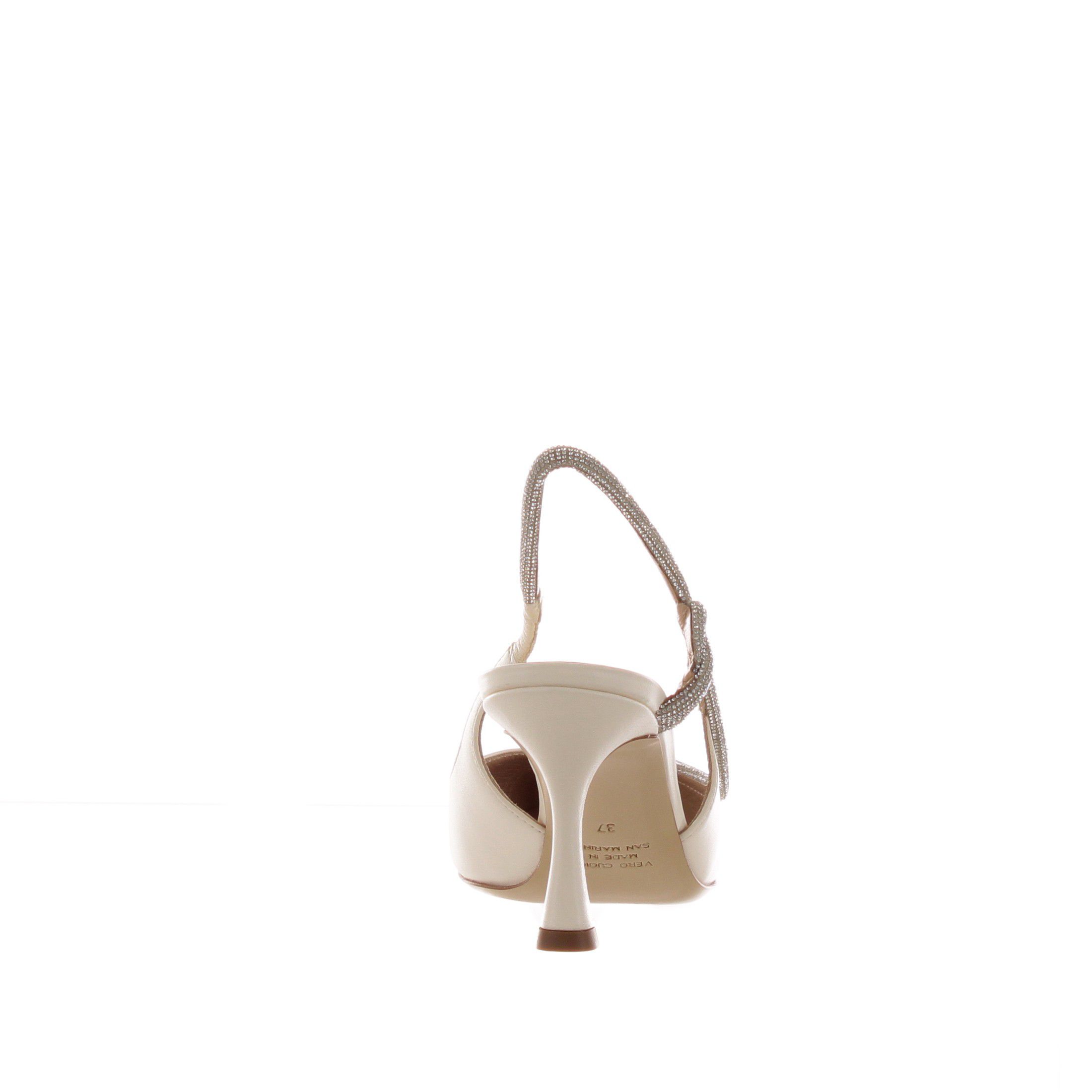 Ninalilou décolleté mya slingback in nappa con strass da donna