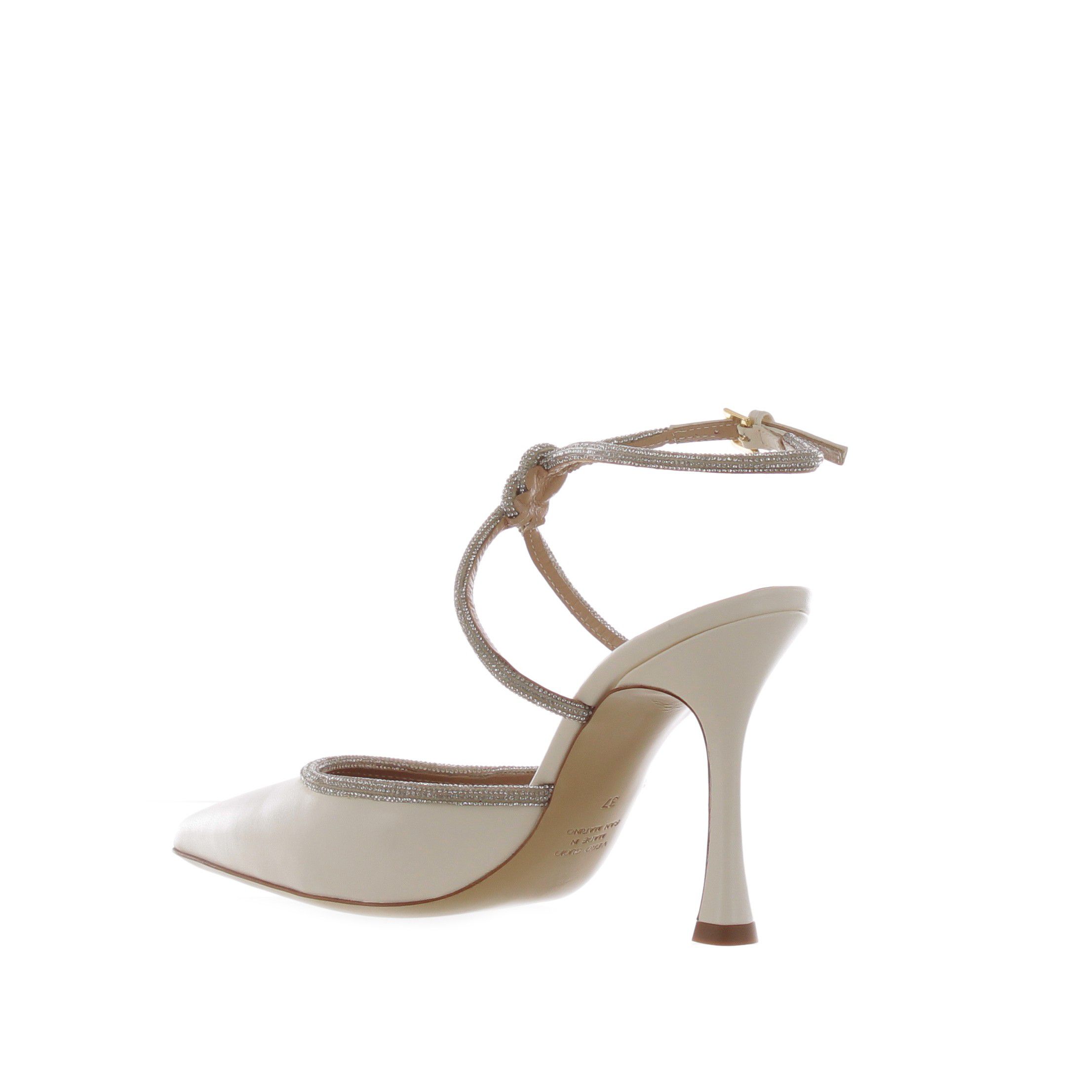 Ninalilou décolleté mya slingback in nappa con strass da donna