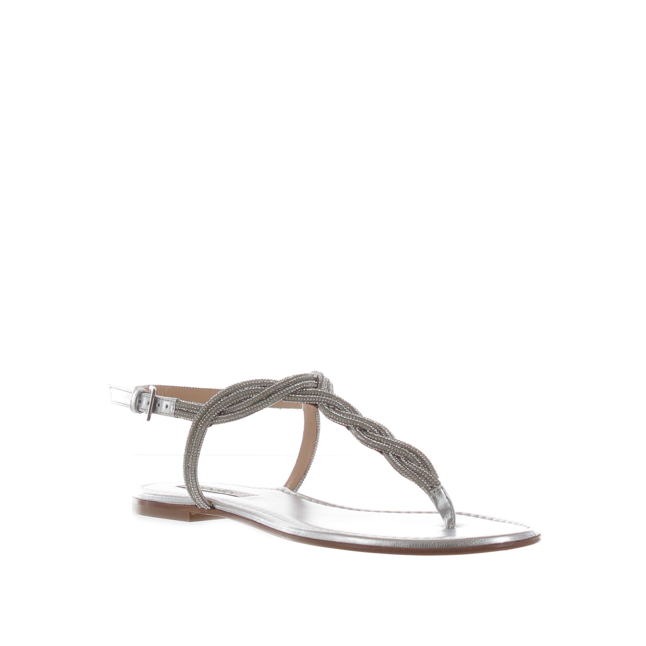 Ninalilou infradito elisa in nappa laminata con strass da donna