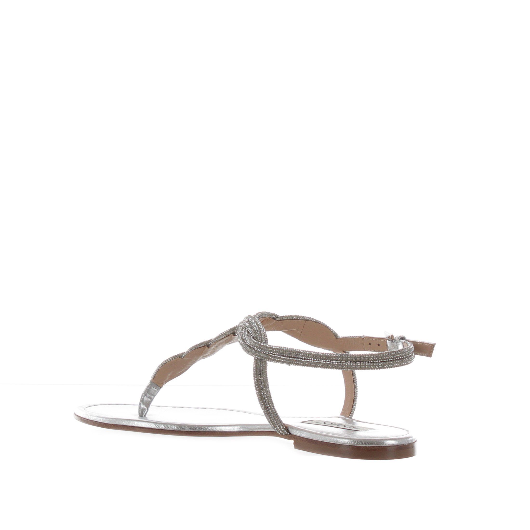 Ninalilou infradito elisa in nappa laminata con strass da donna