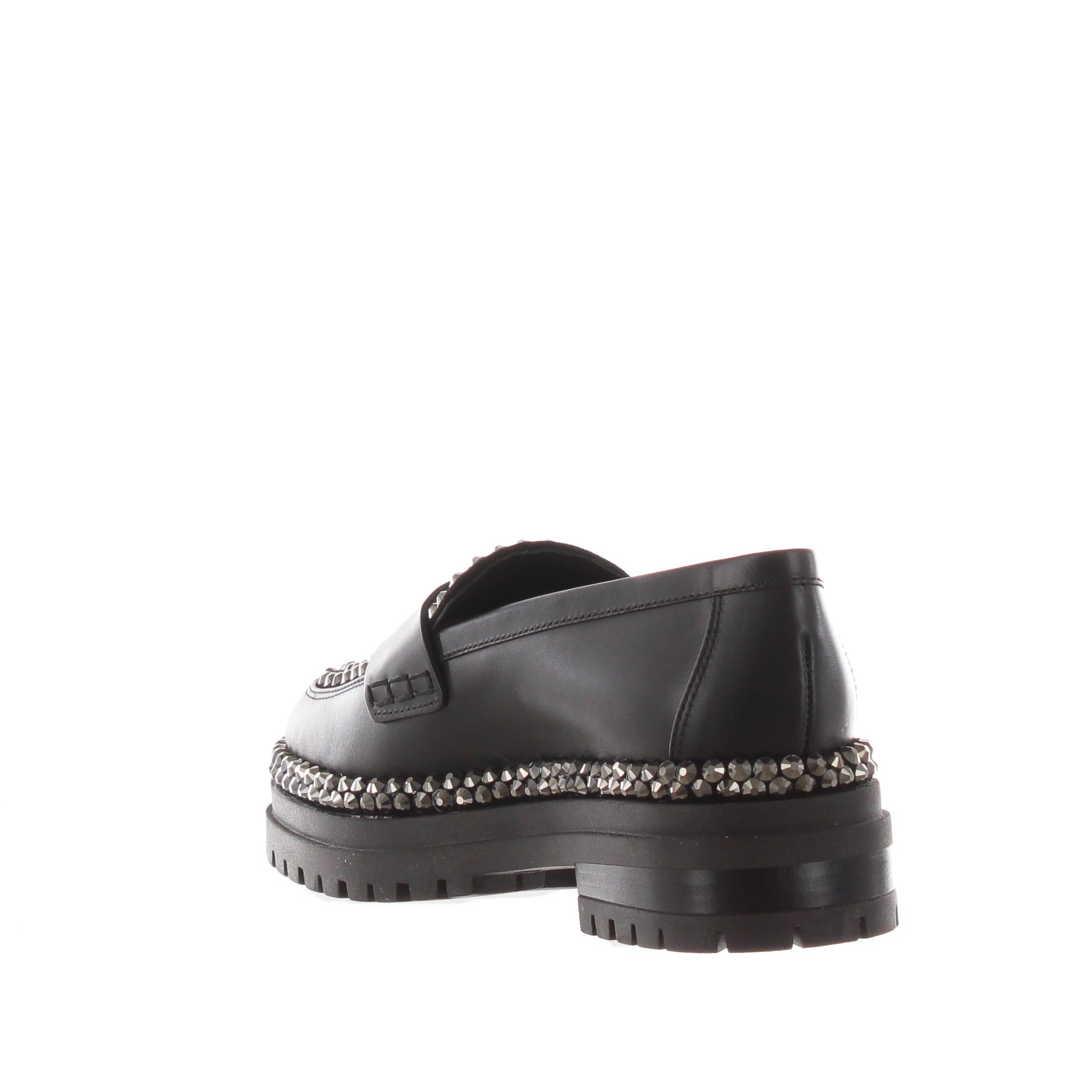 Ninalilou mocassino in pelle con strass da donna