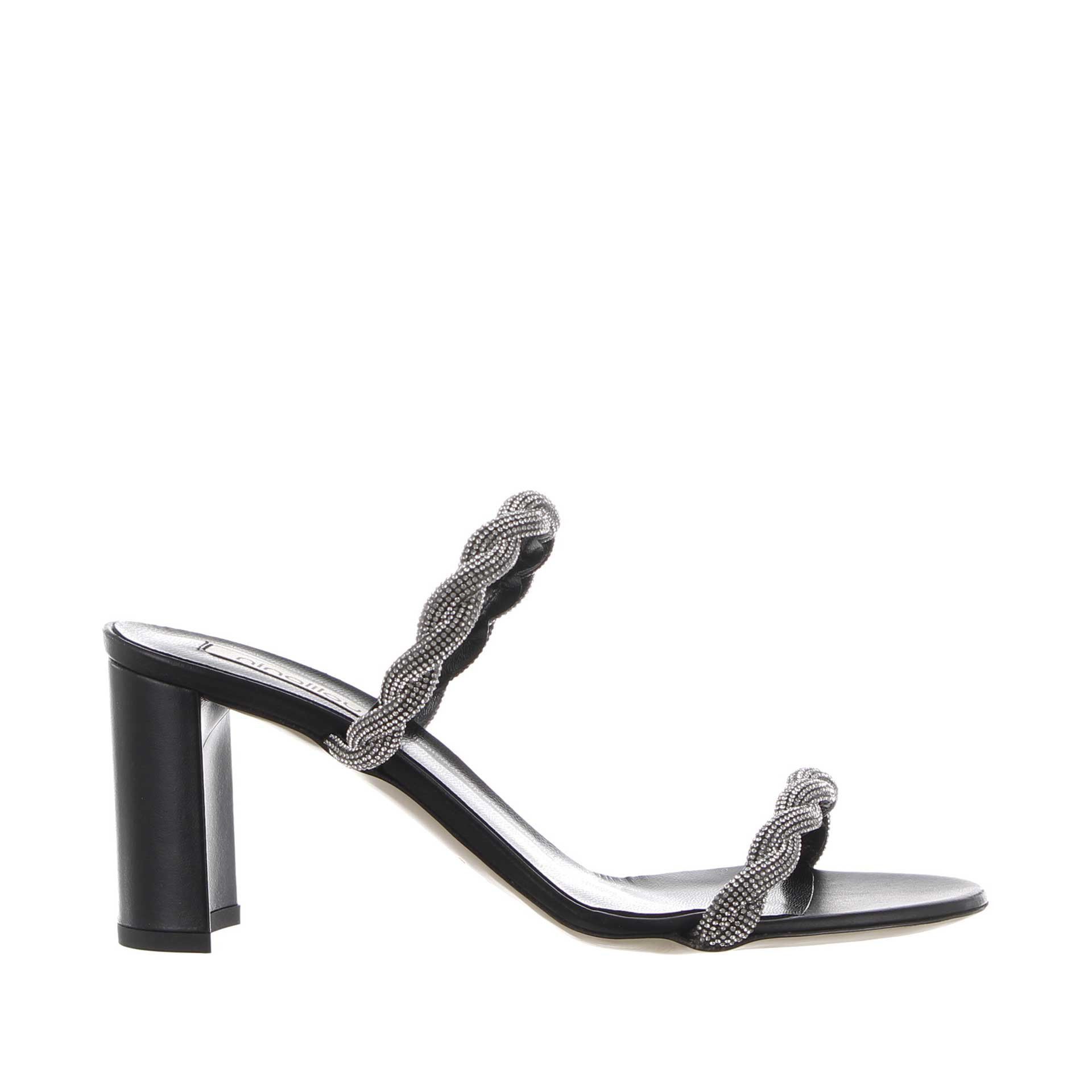 Ninalilou mules baby con tomaia intrecciata con swarovski da donna