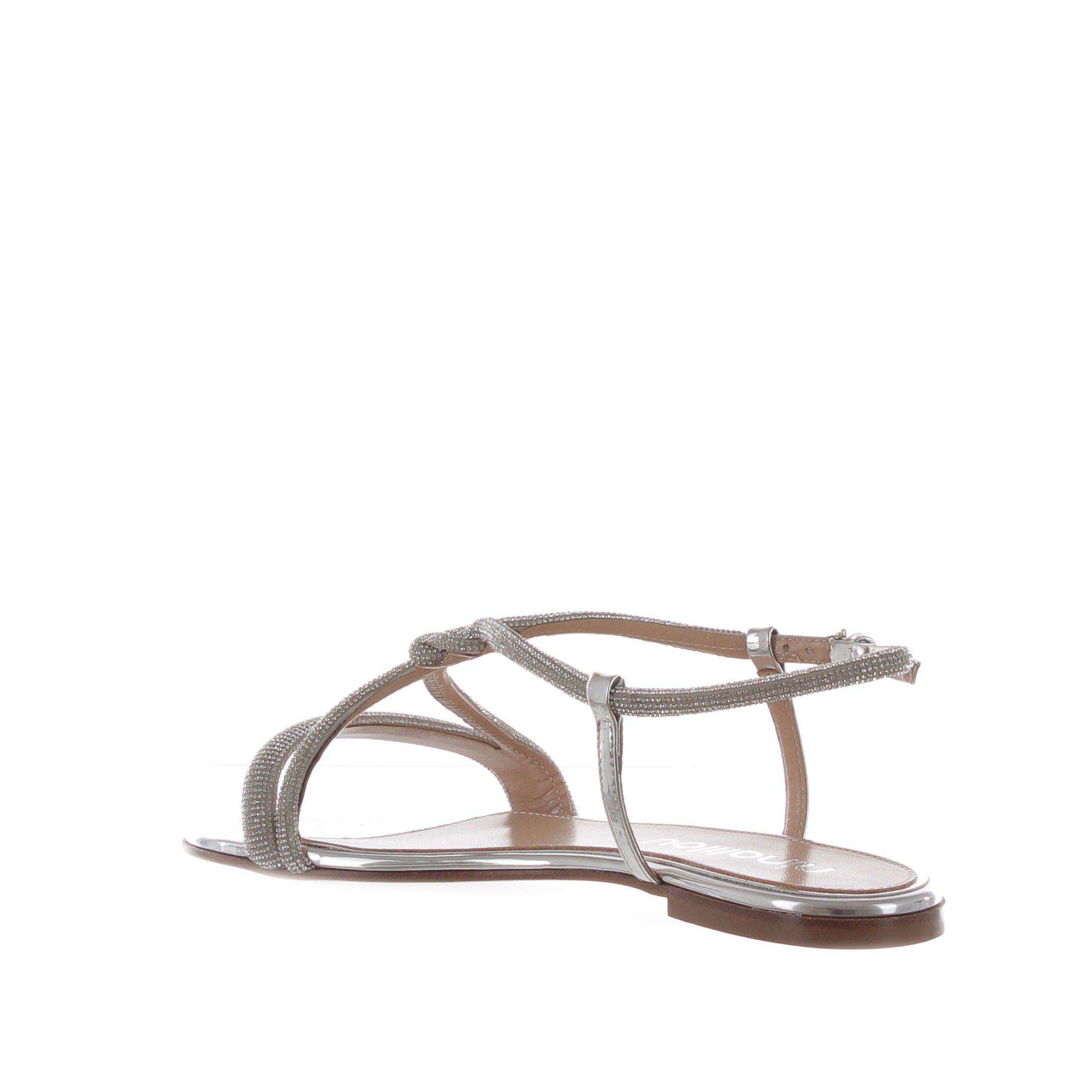 Ninalilou sandalo elisa in pelle specchiata con strass da donna