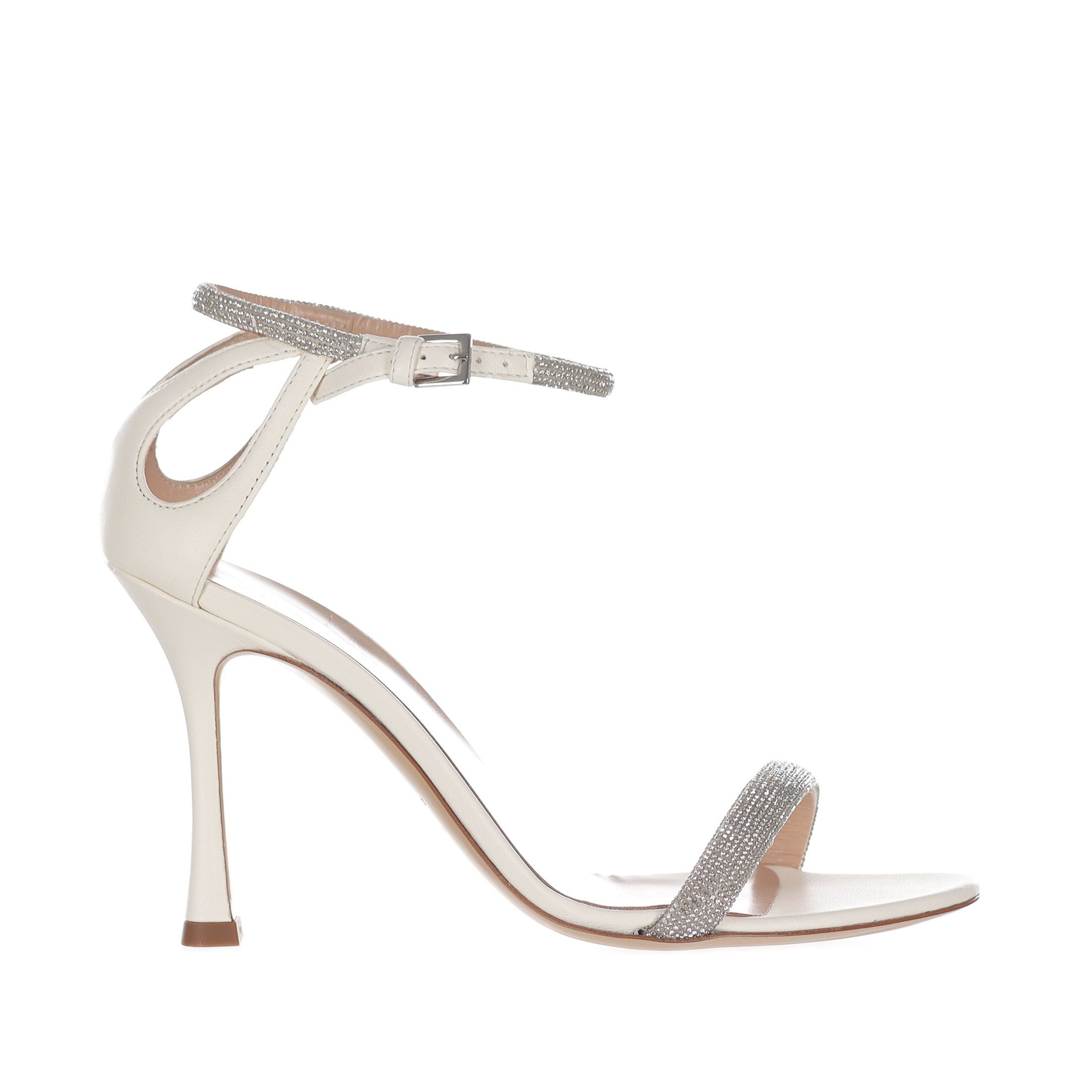 Ninalilou sandalo mya in nappa con strass da donna