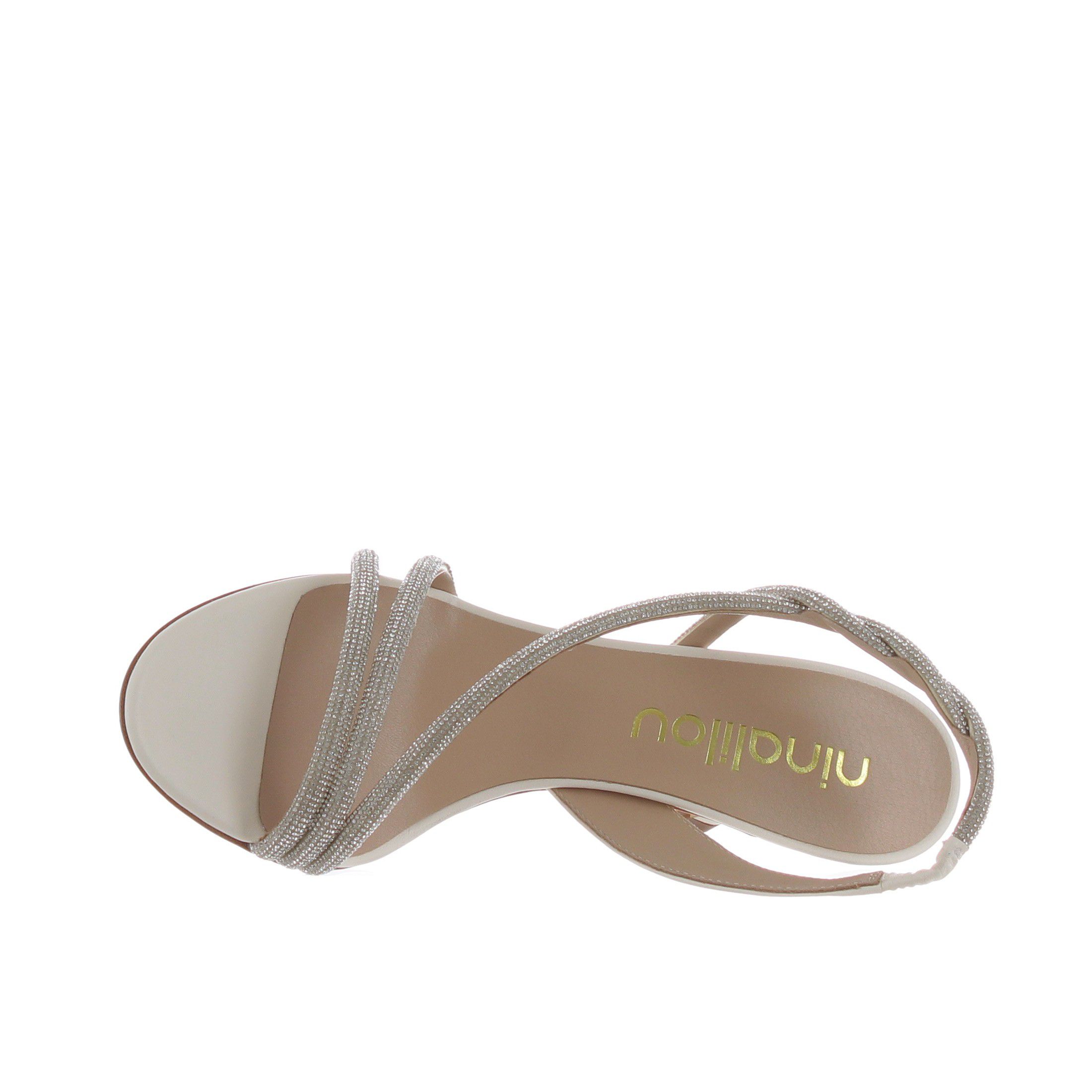 Ninalilou sandalo mya in nappa con strass da donna