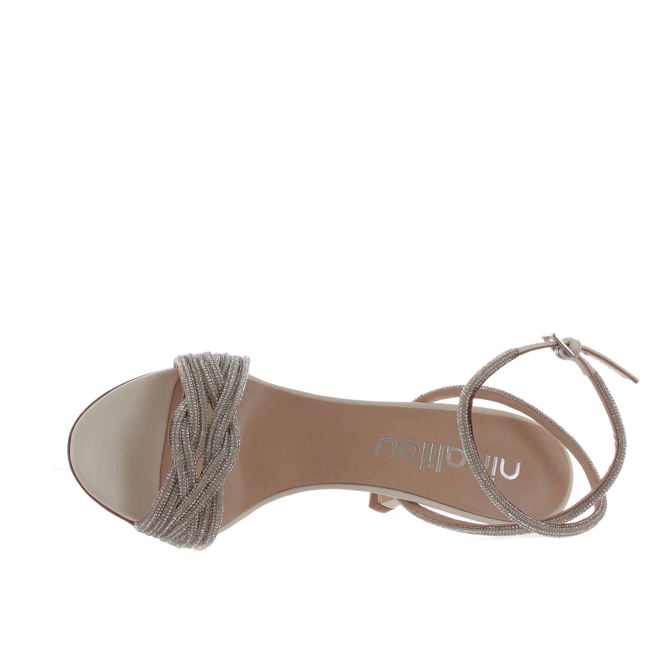 Ninalilou sandalo mya in nappa con strass da donna