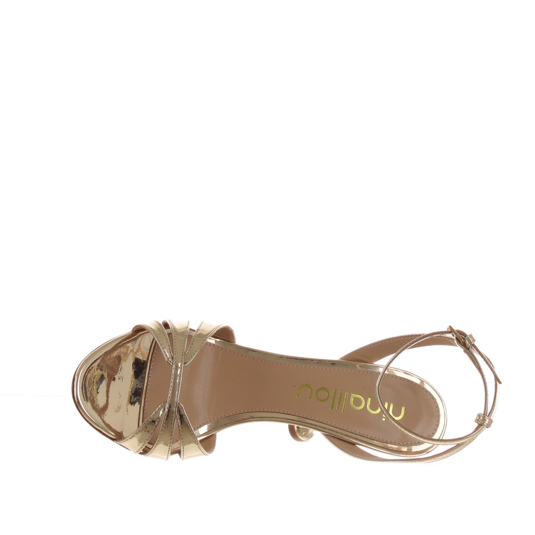 Ninalilou sandalo peak in pelle metallizzata da donna