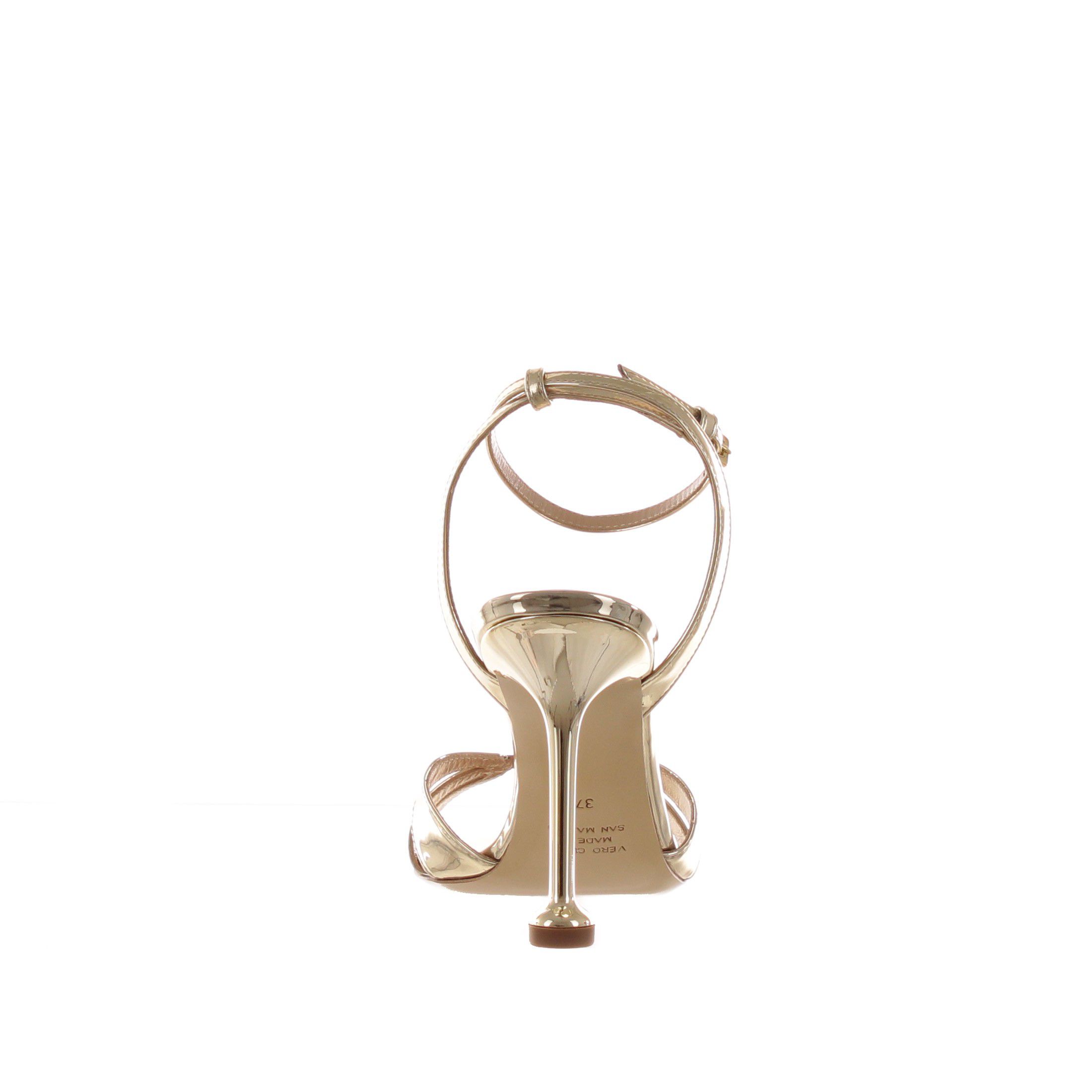 Ninalilou sandalo peak in pelle metallizzata da donna