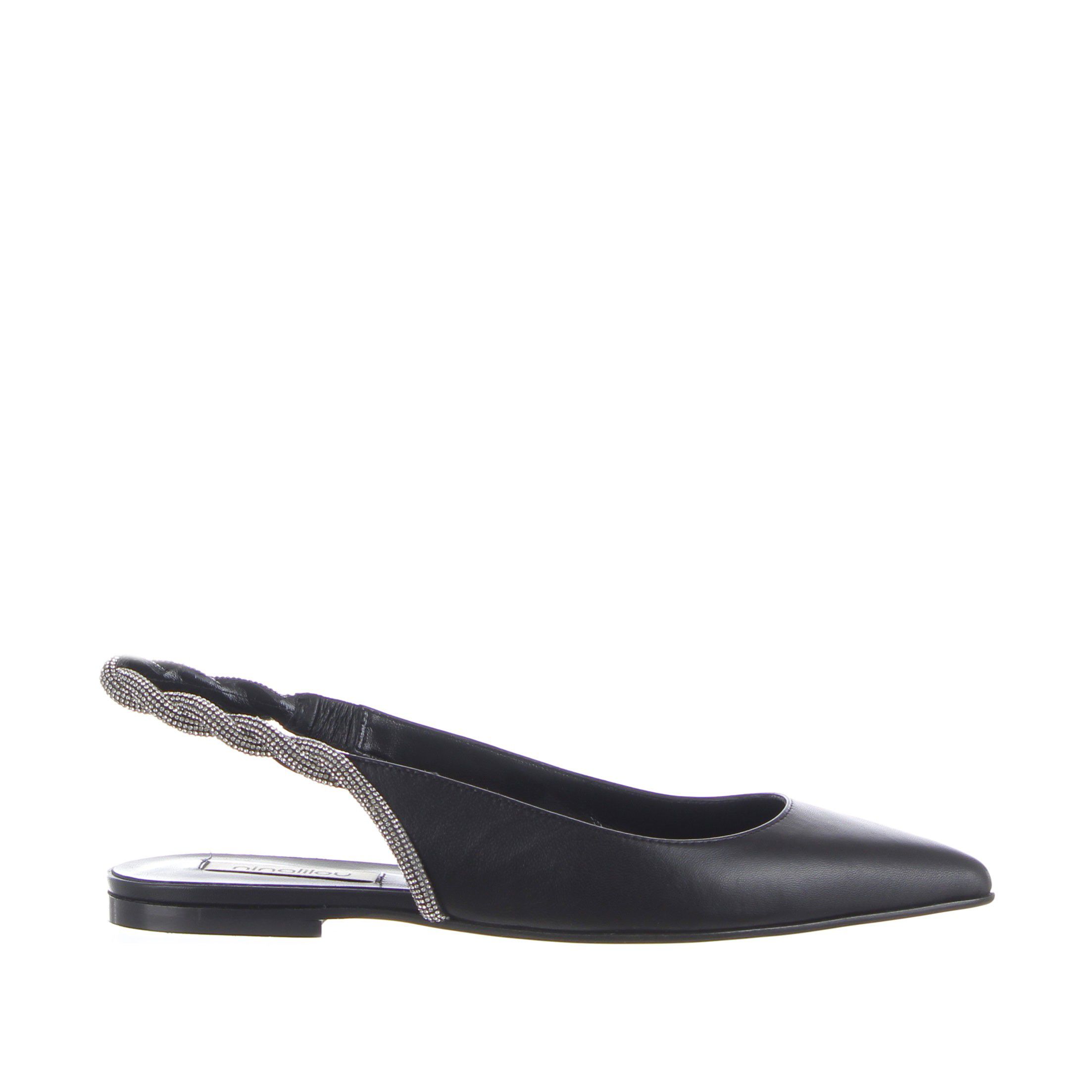 Ninalilou slingback in nappa con cinturino gioiello da donna