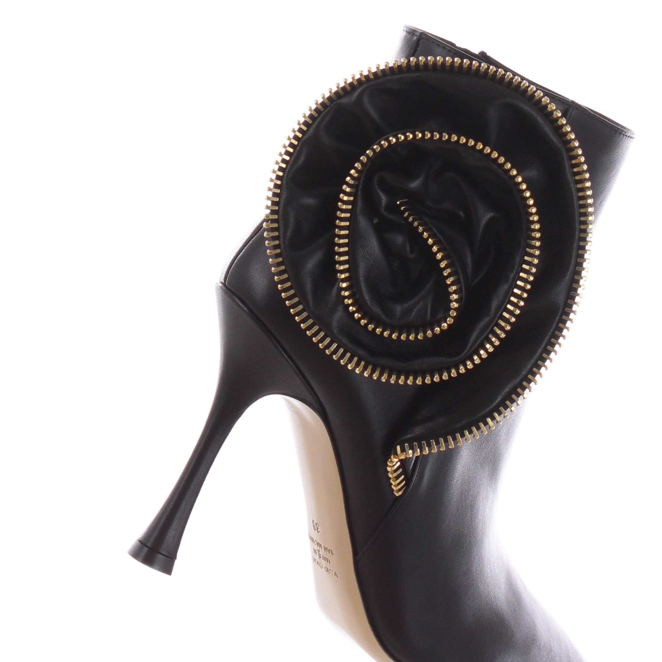 Ninalilou stivaletto in nappa con fiore con zip decorativa da donna