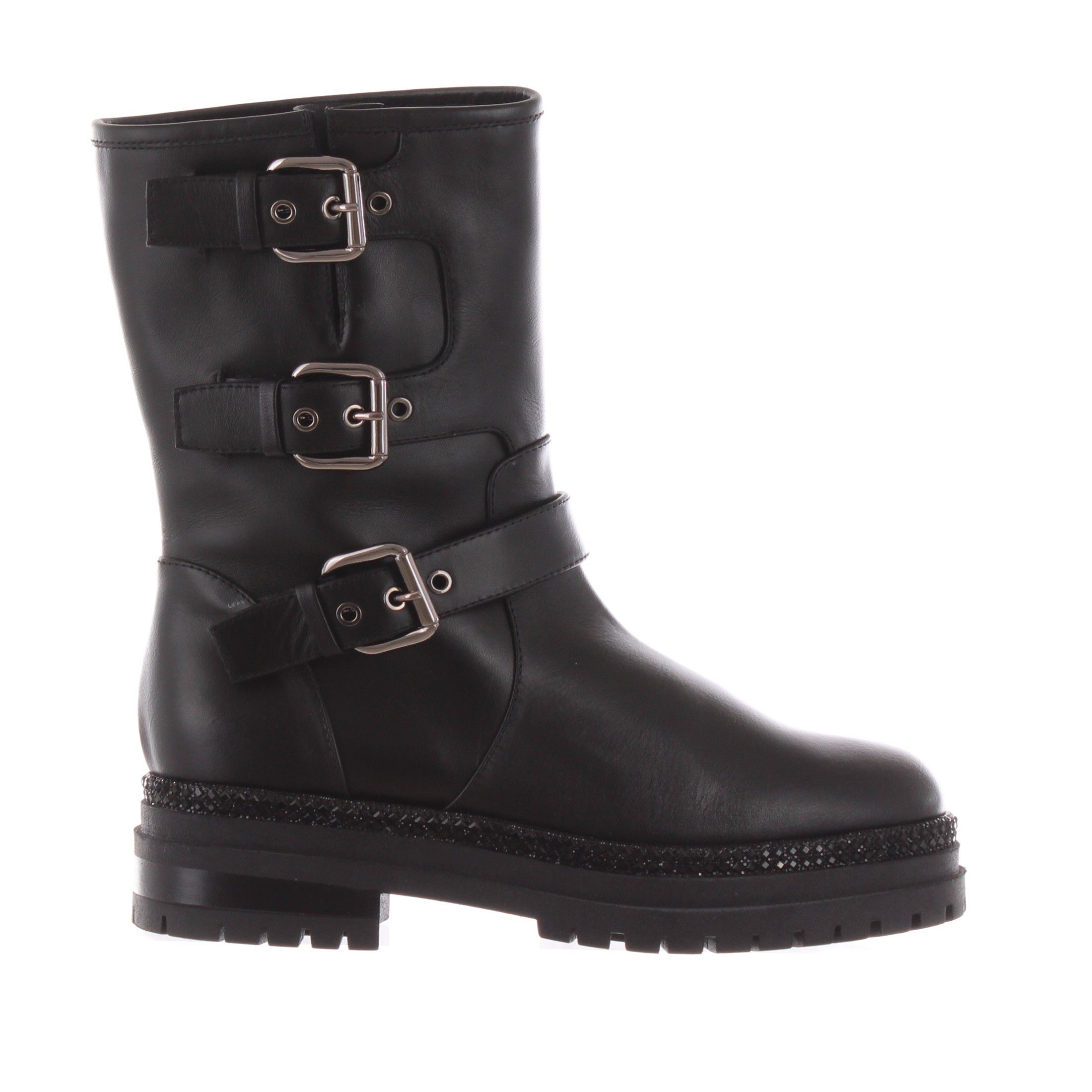 Ninalilou stivaletto in pelle con fibbie da donna