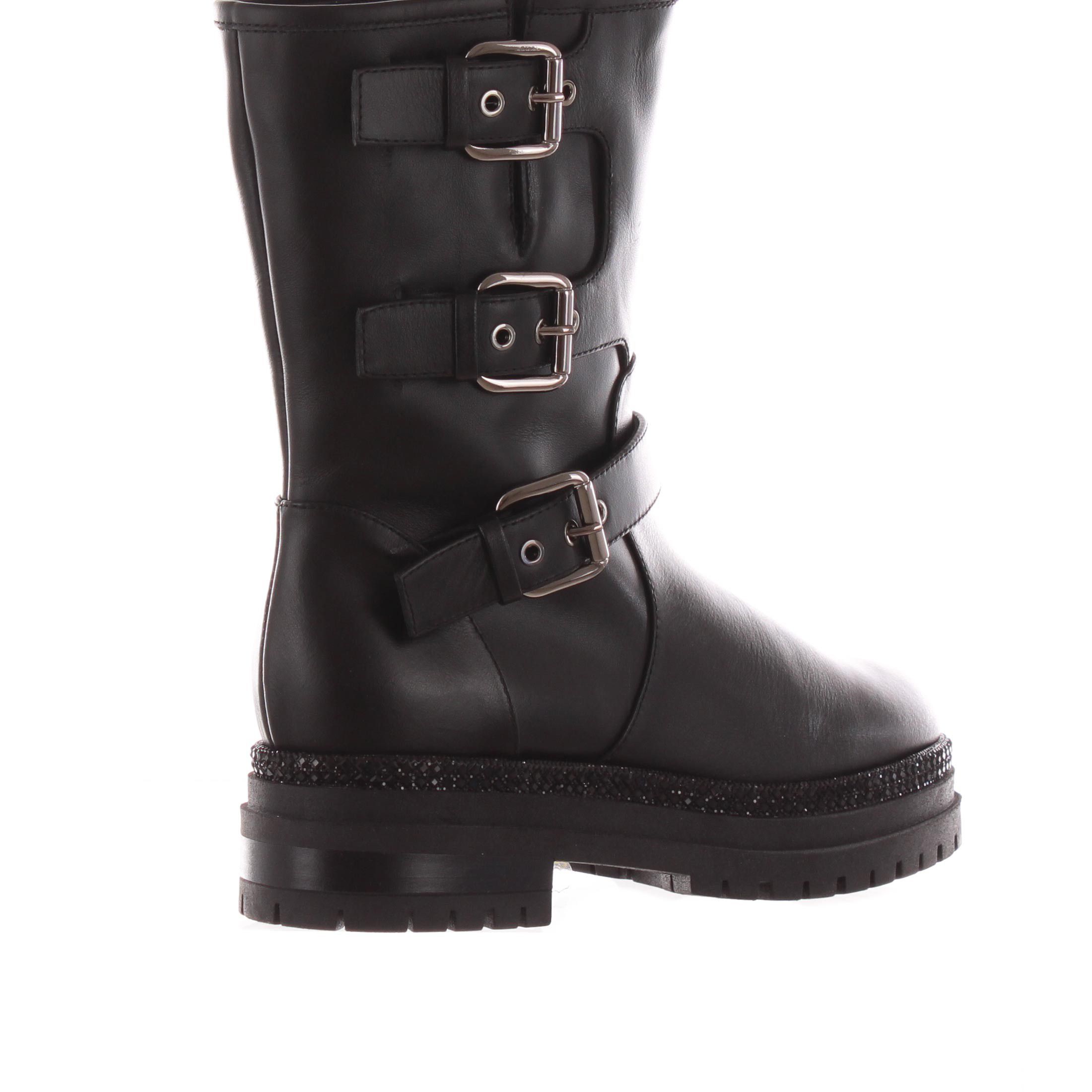 Ninalilou stivaletto in pelle con fibbie da donna