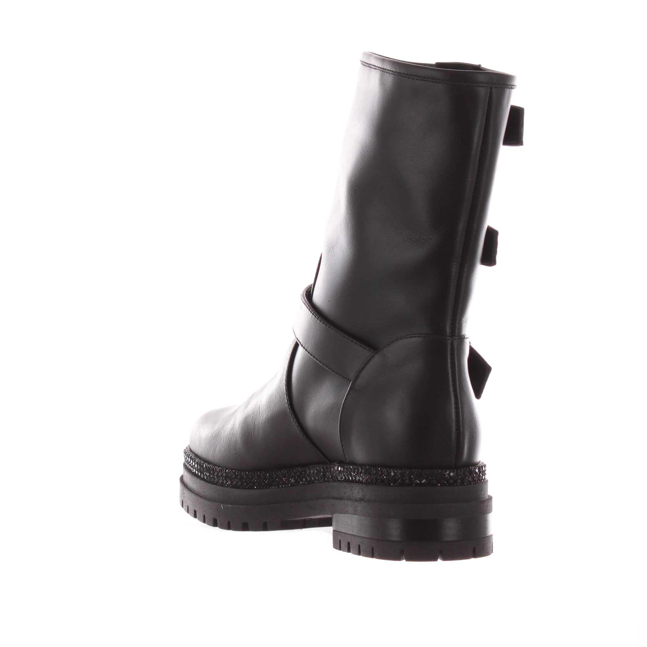Ninalilou stivaletto in pelle con fibbie da donna