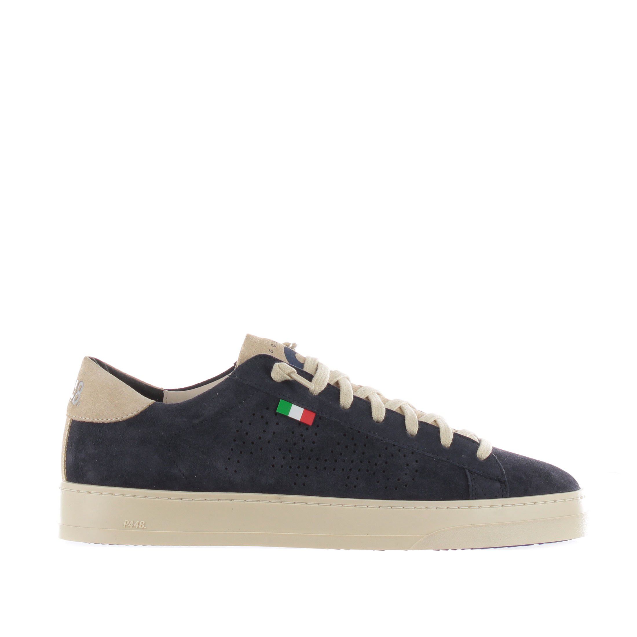 P448 sneaker in camoscio con logo traforato da uomo