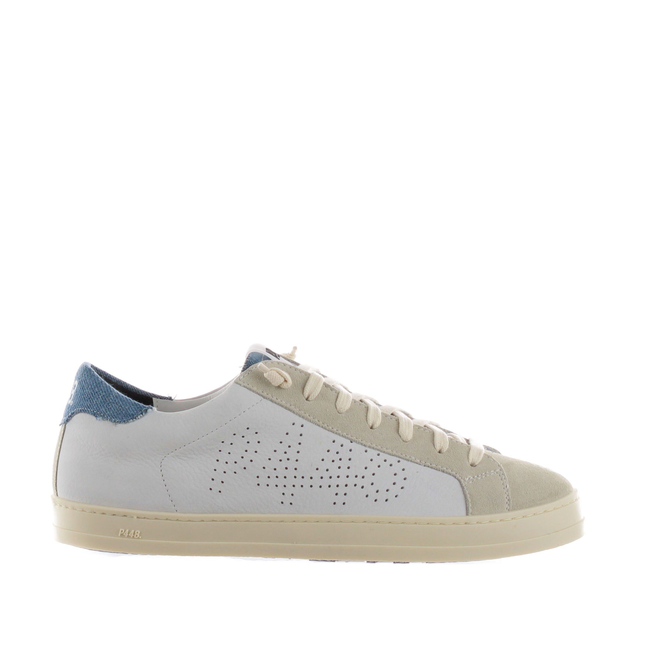 P448 sneaker in nabuk con logo traforato da uomo