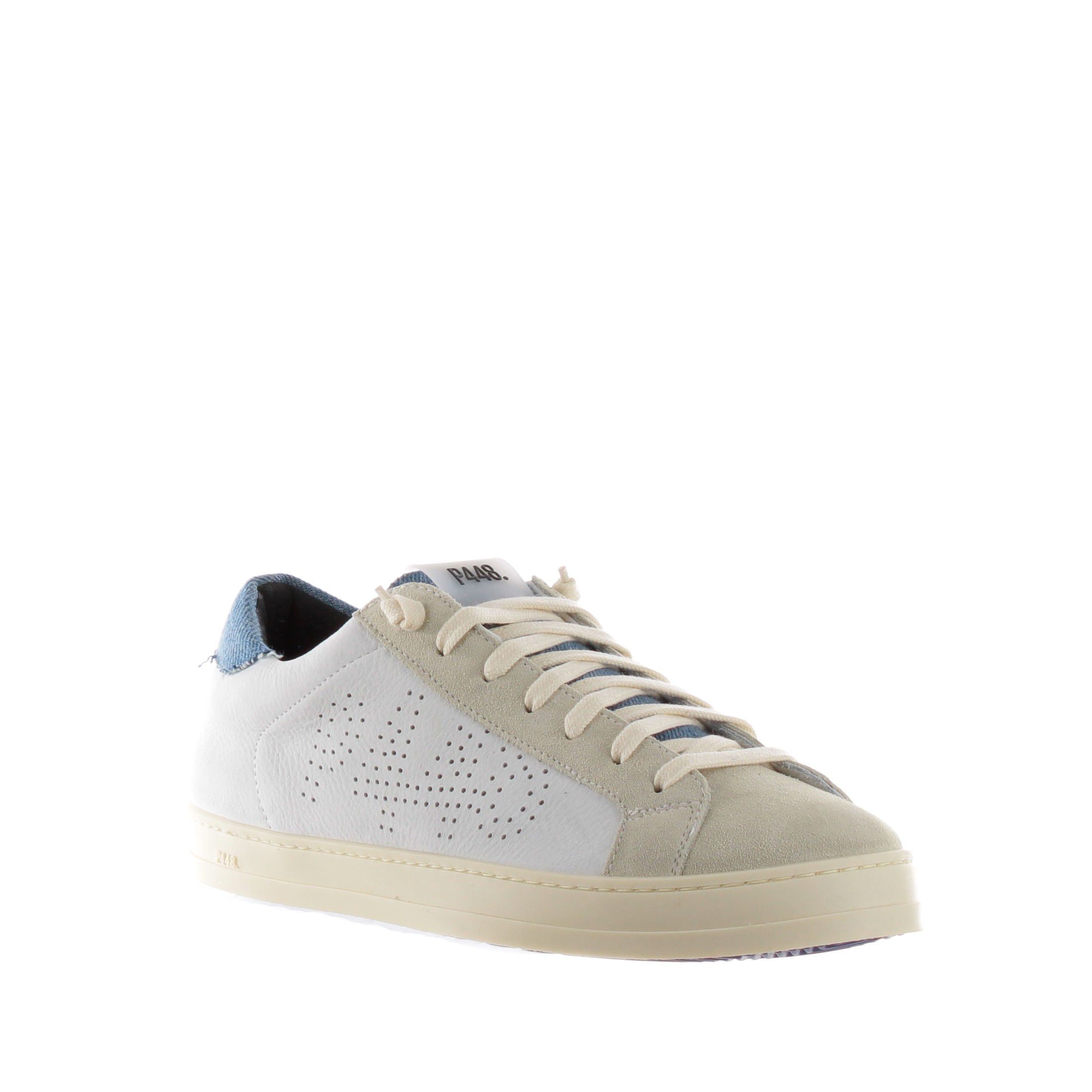 P448 sneaker in nabuk con logo traforato da uomo