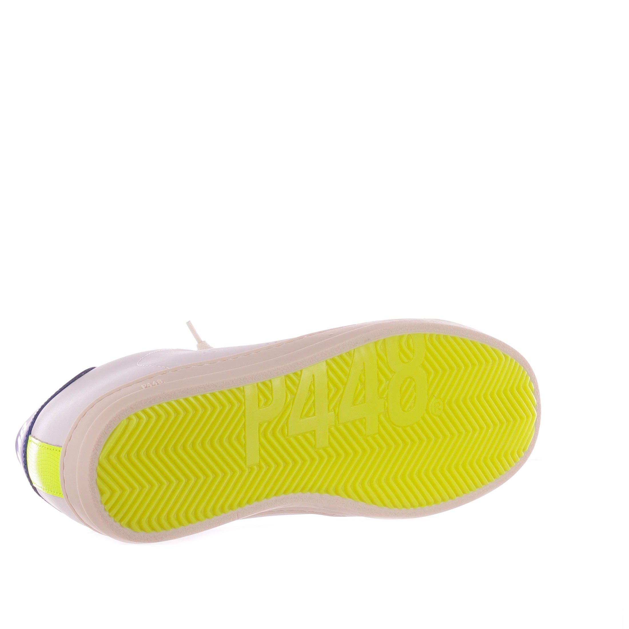 P448 sneaker in pelle con logo traforato da uomo