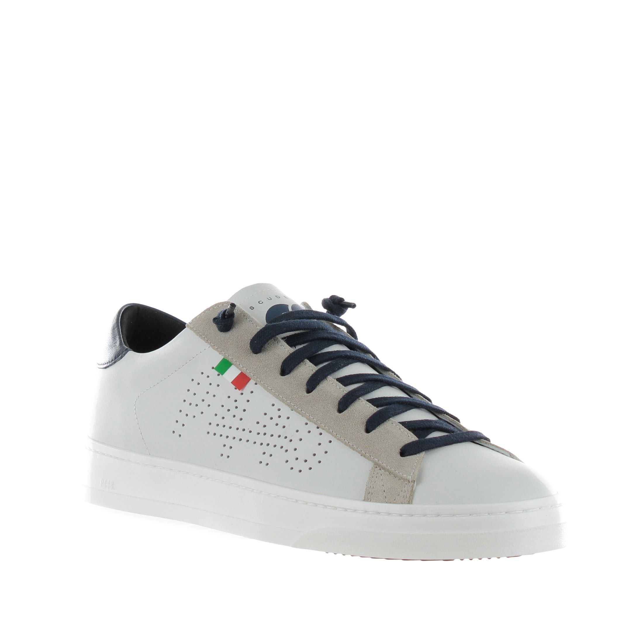 P448 sneaker in pelle con logo traforato da uomo