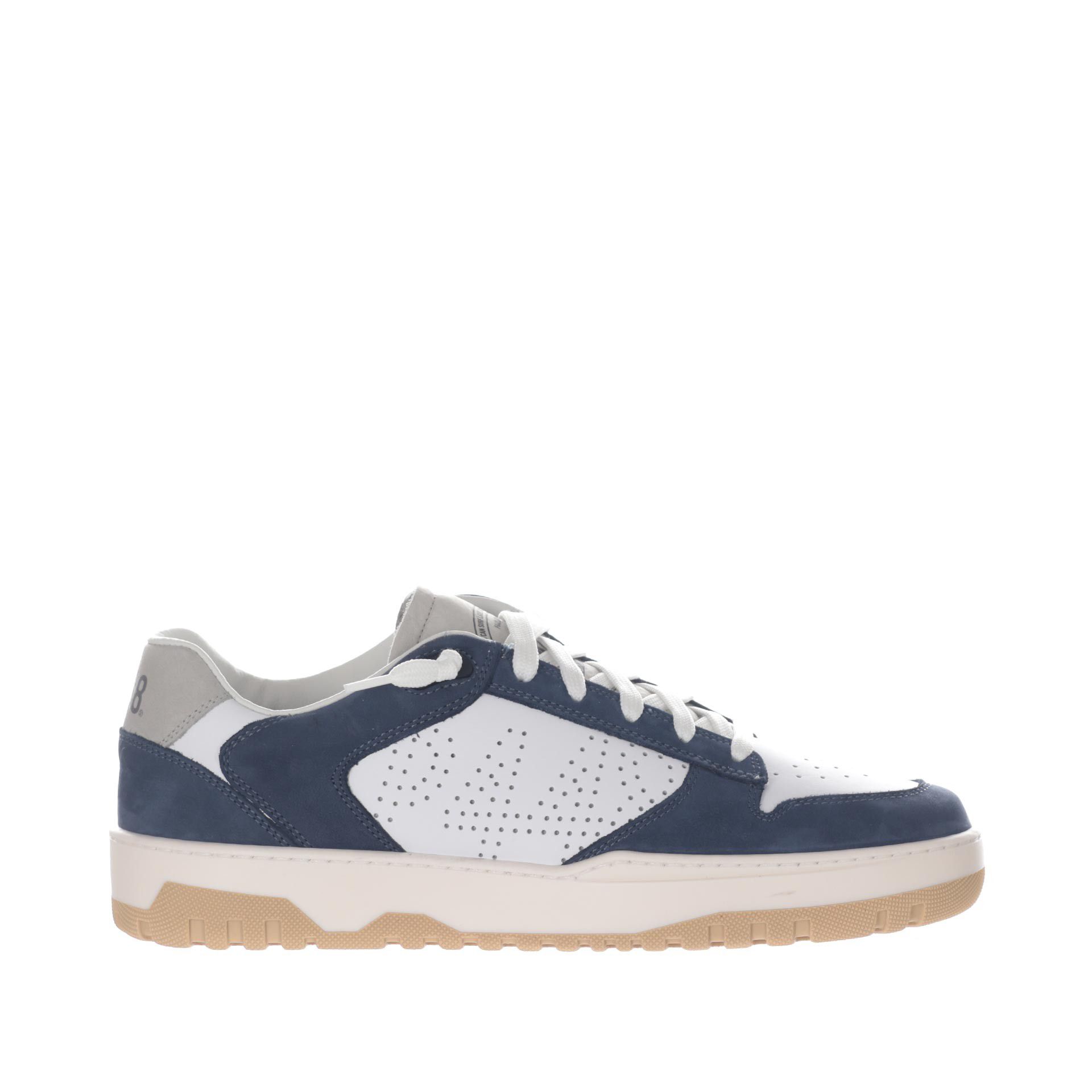 P448 sneaker in pelle con logo traforato da uomo