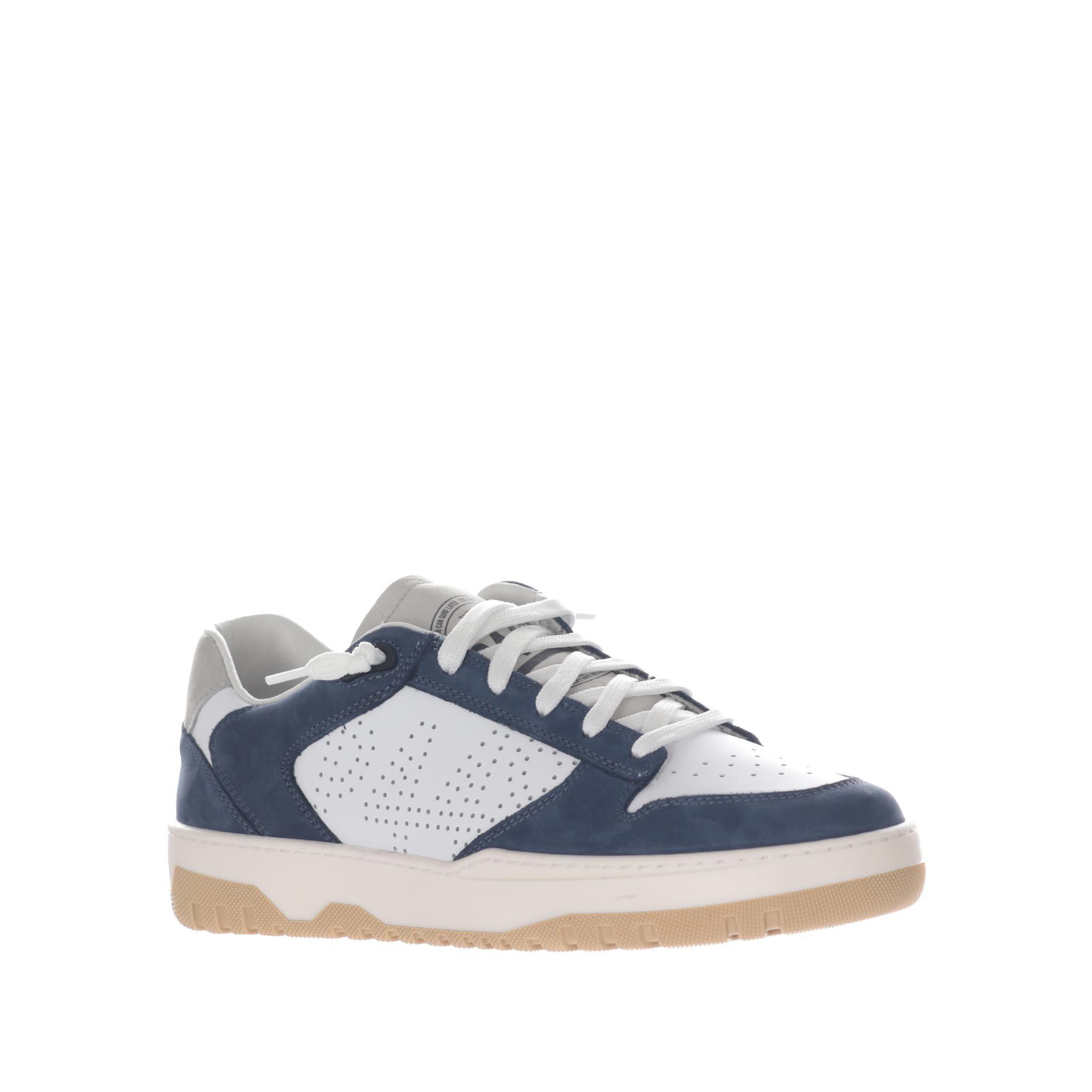 P448 sneaker in pelle con logo traforato da uomo