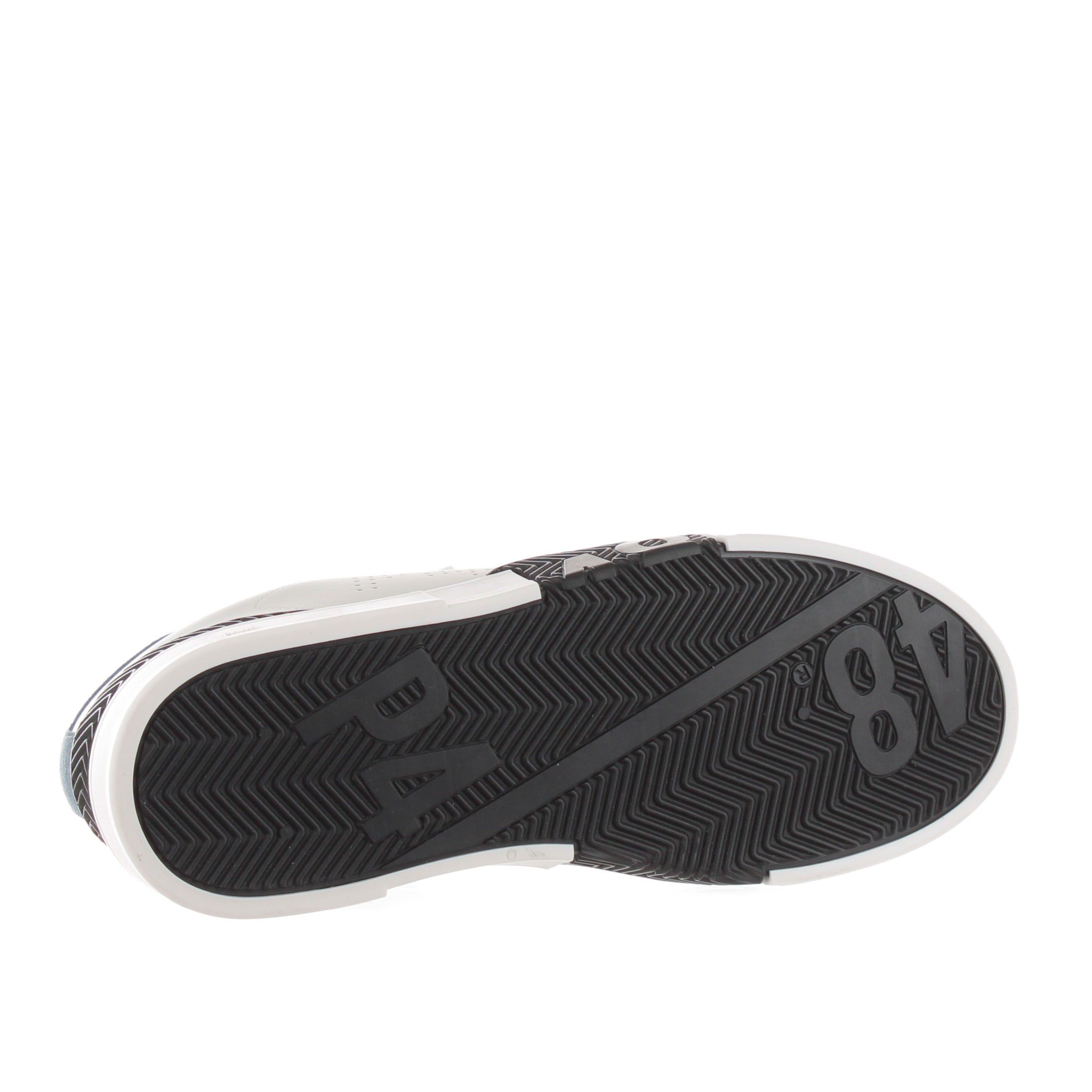 P448 sneaker in pelle e camoscio con logo traforato da uomo