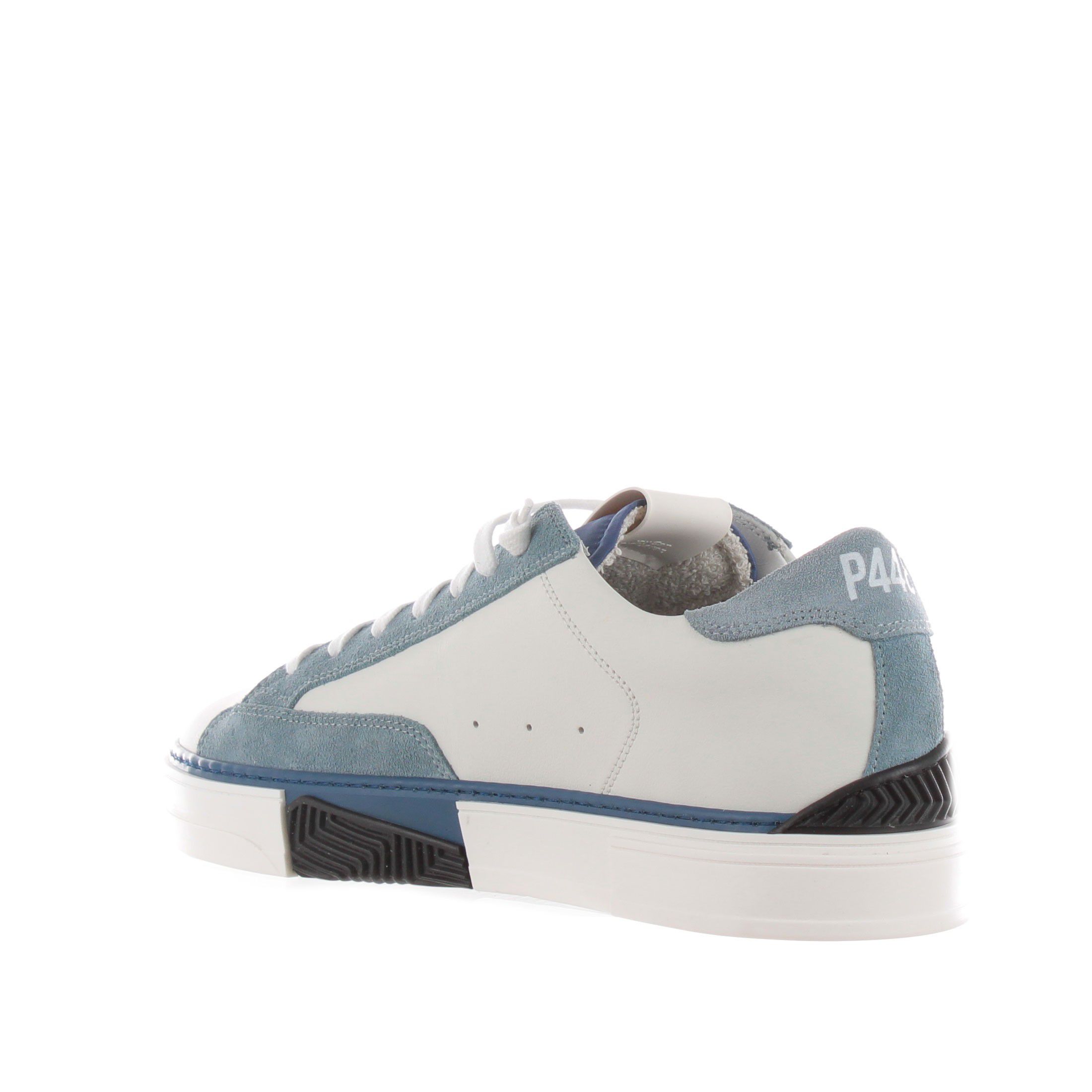 P448 sneaker in pelle e camoscio con logo traforato da uomo