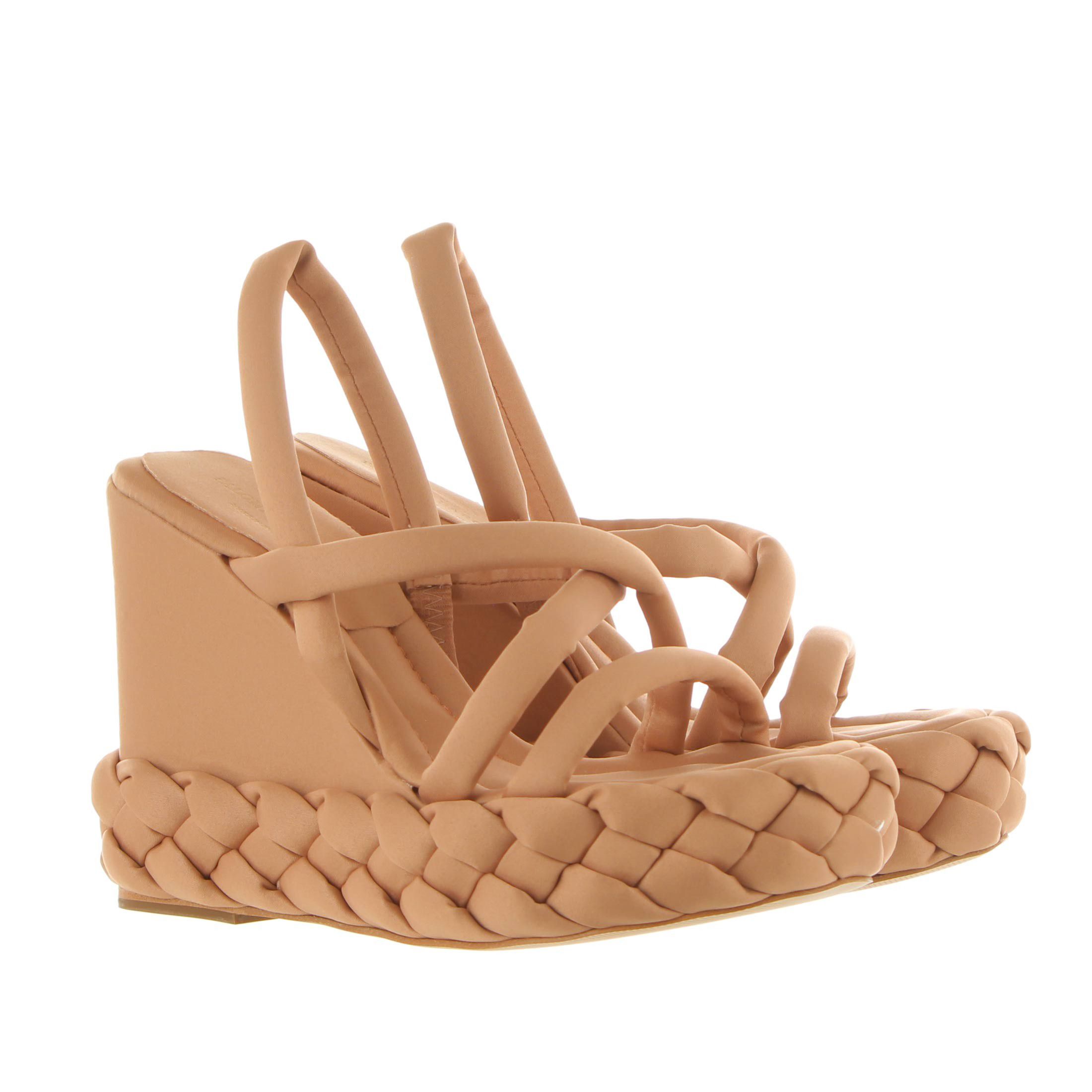 Paloma barcelo' sandalo con zeppa taila in satin da donna