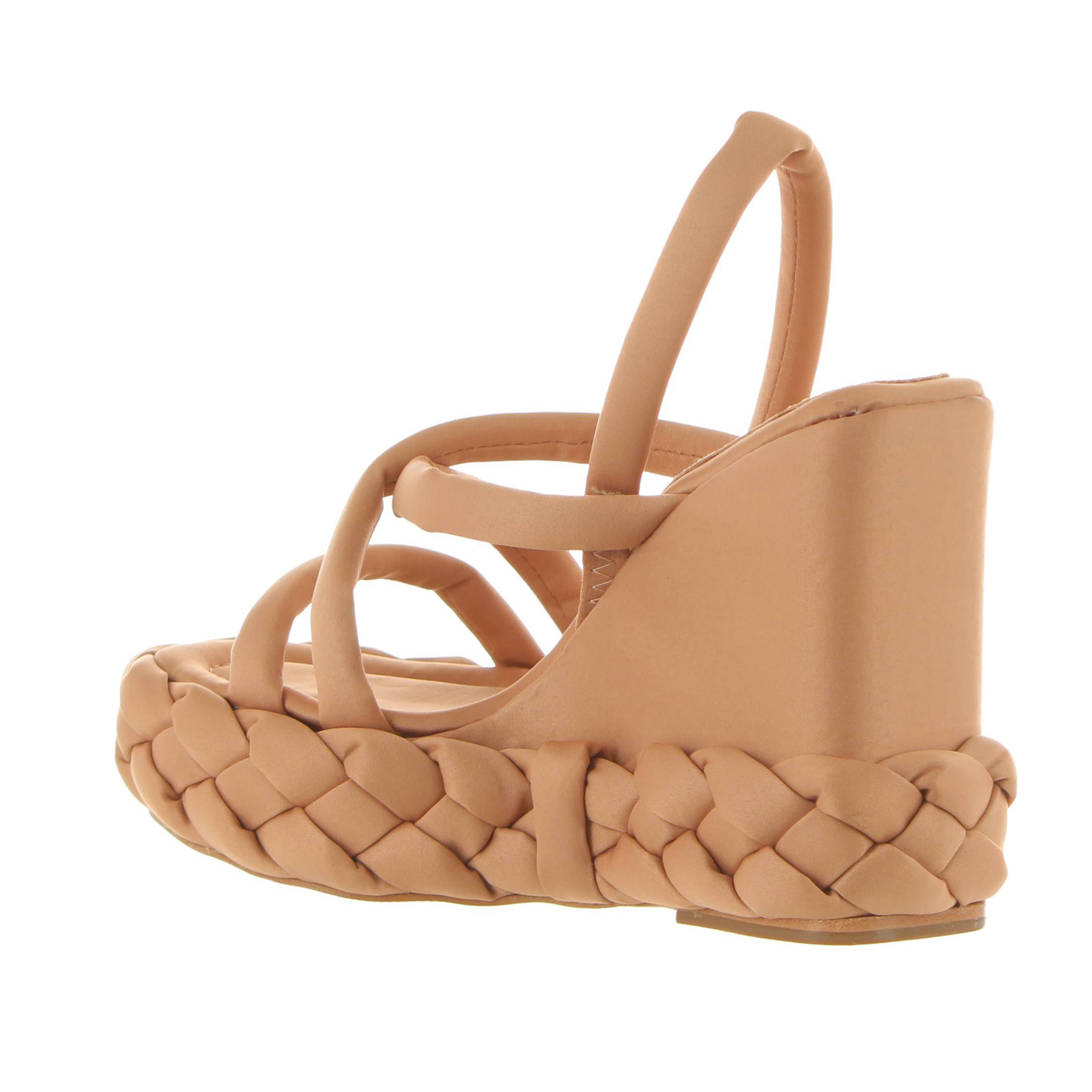Paloma barcelo' sandalo con zeppa taila in satin da donna