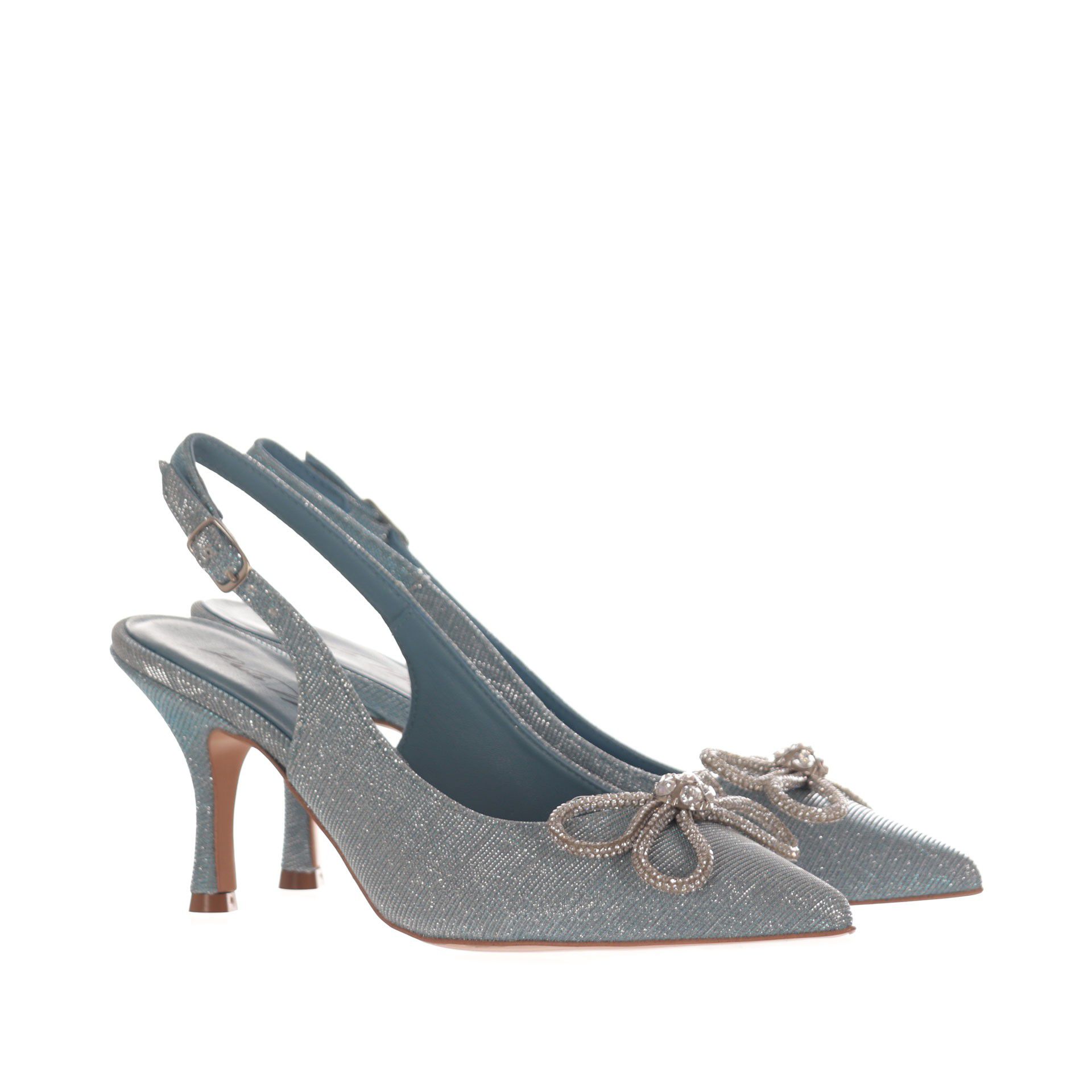 Paolo mattei slingback a punta in lurex da donna