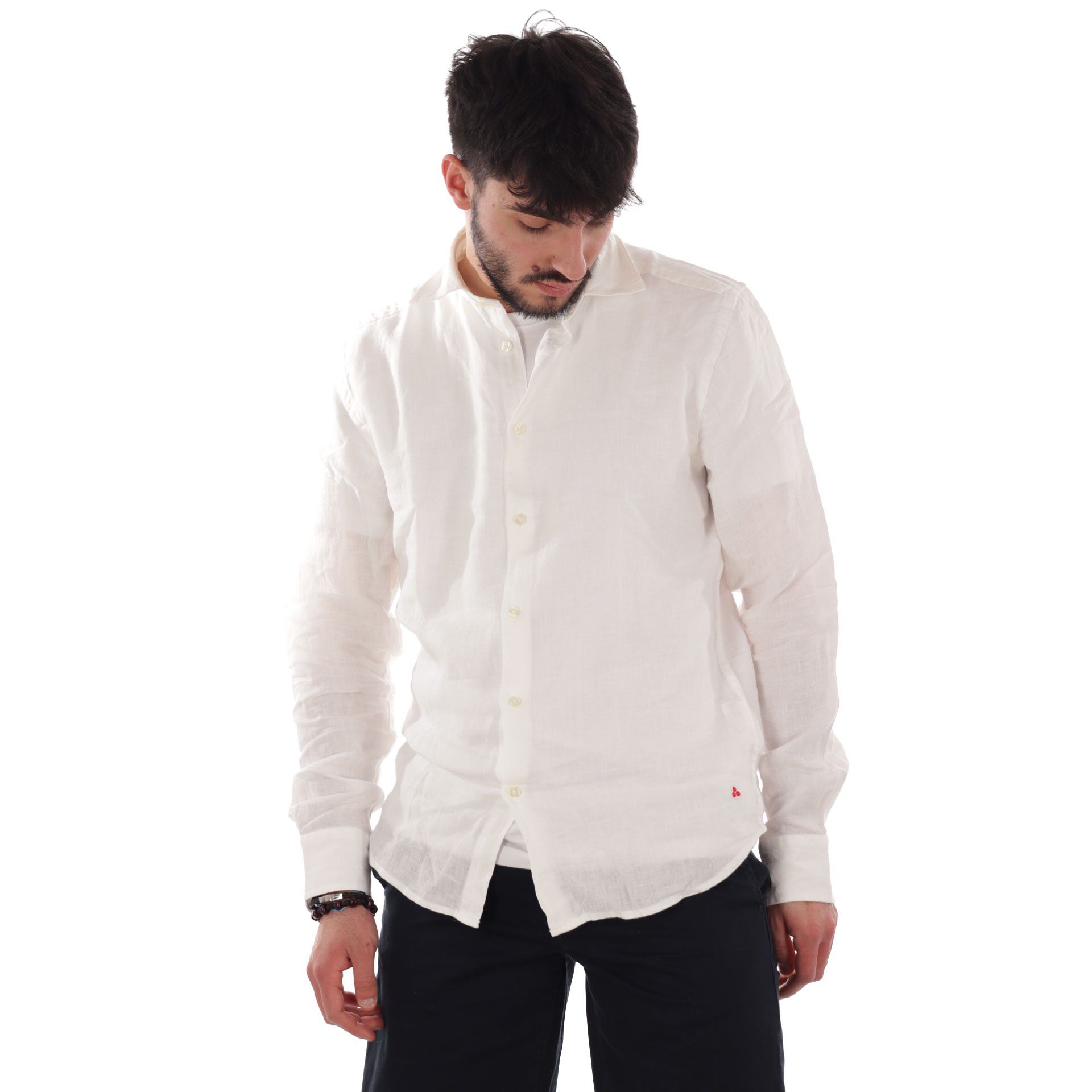 Peuterey camicia vintex in lino da uomo