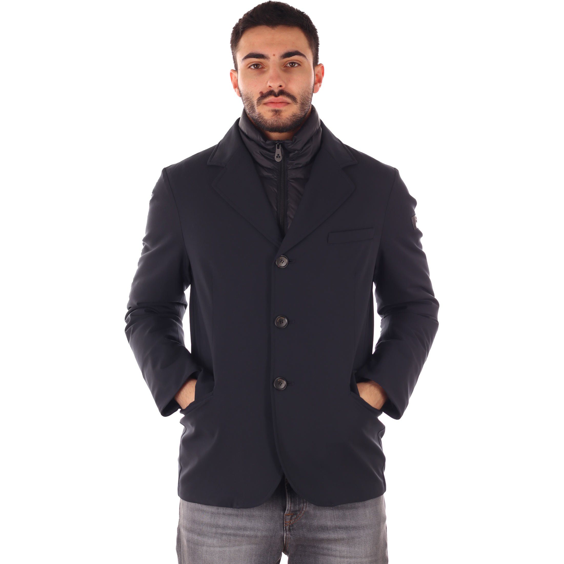 Peuterey giacca in nylon stretch con pettorina staccabile da uomo