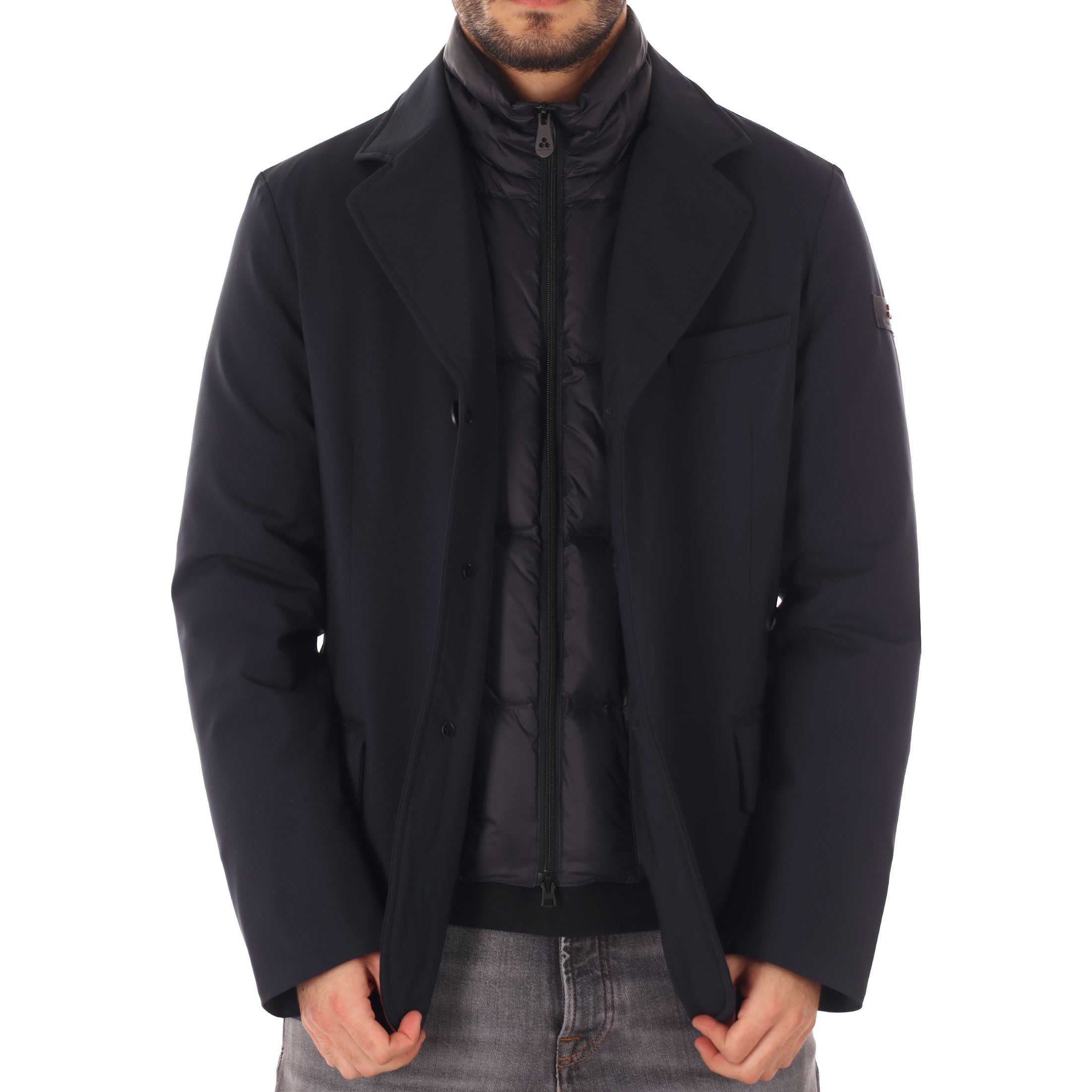 Peuterey giacca in nylon stretch con pettorina staccabile da uomo