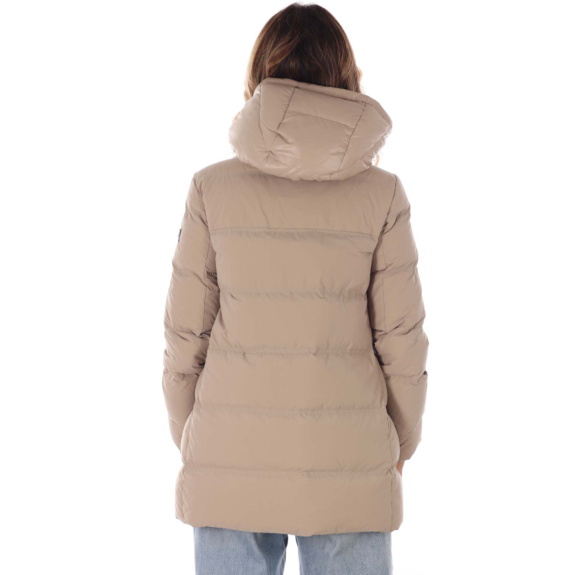 Peuterey piumino con cappuccio in contrasto materiale da donna