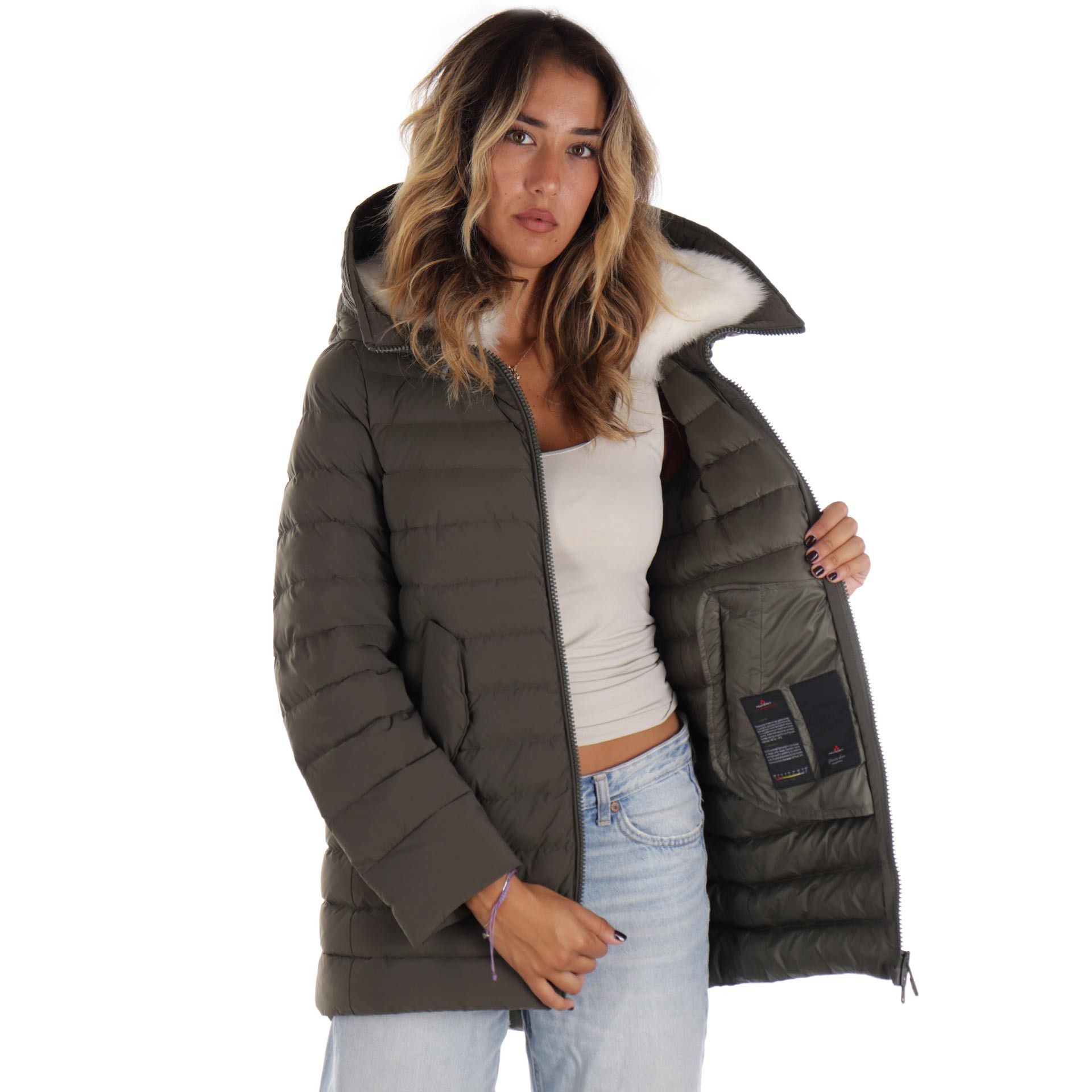 Peuterey piumino lungo itoka ml fur con pelliccia da donna