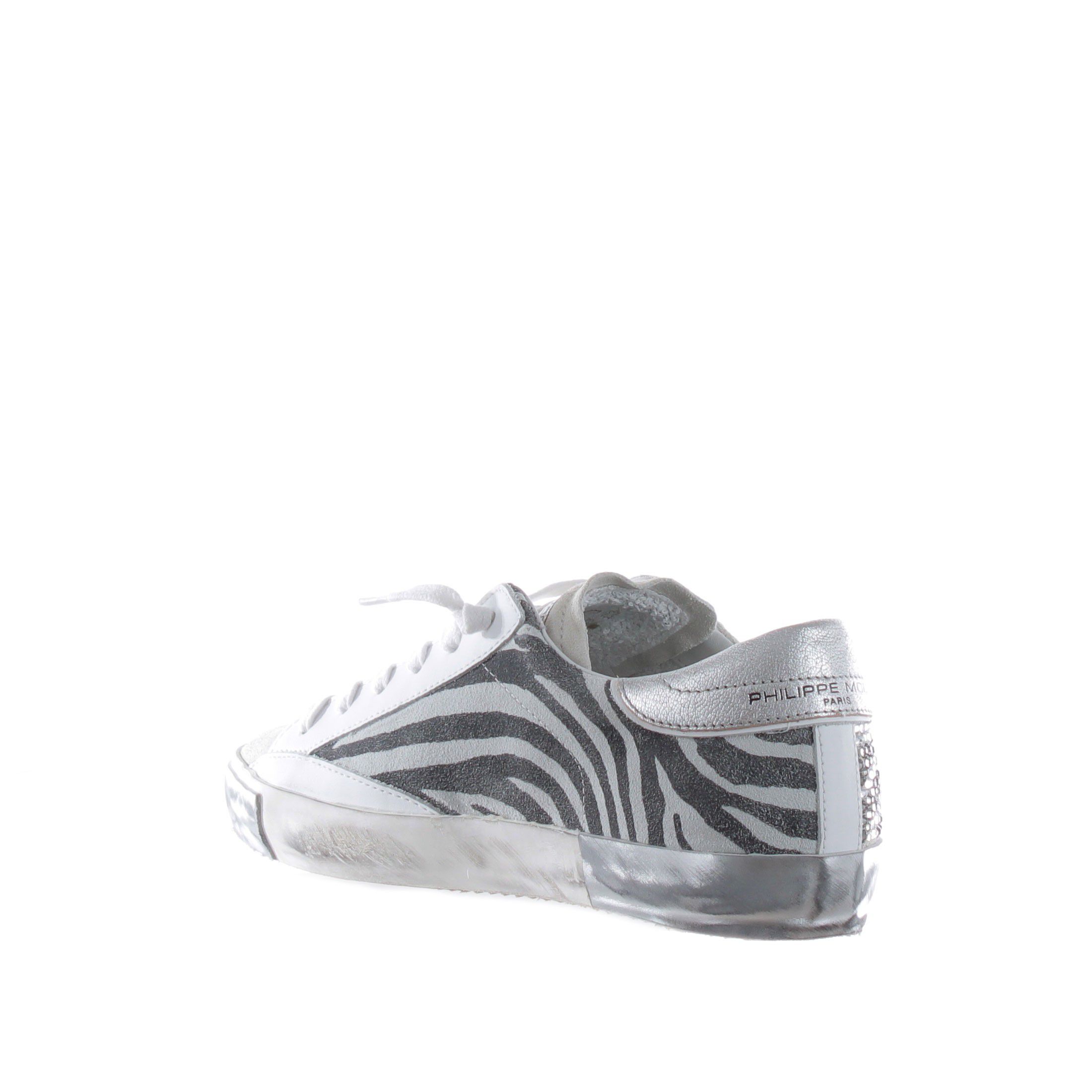 Philippe model sneaker paris x in pelle e camoscio con strass da donna