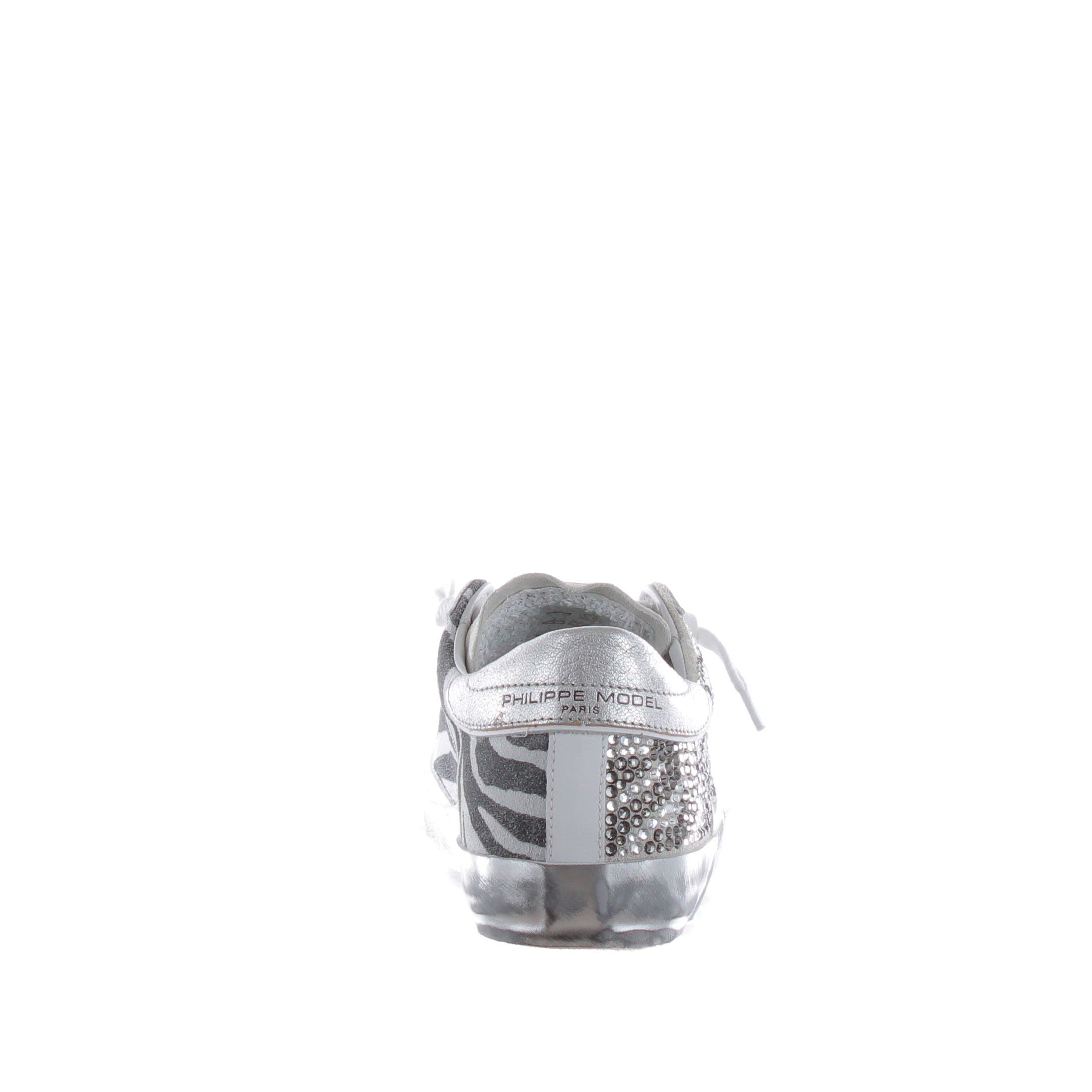 Philippe model sneaker paris x in pelle e camoscio con strass da donna