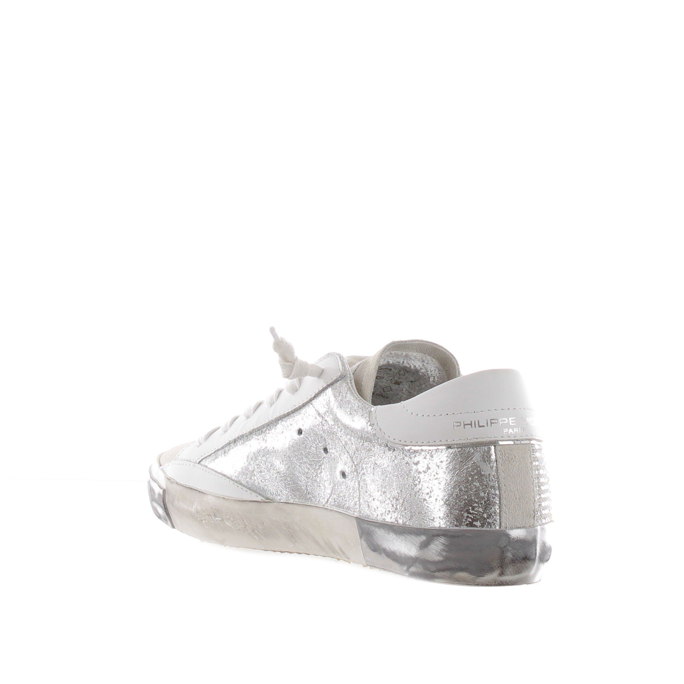 Philippe model sneaker paris x in pelle e camoscio con strass da donna