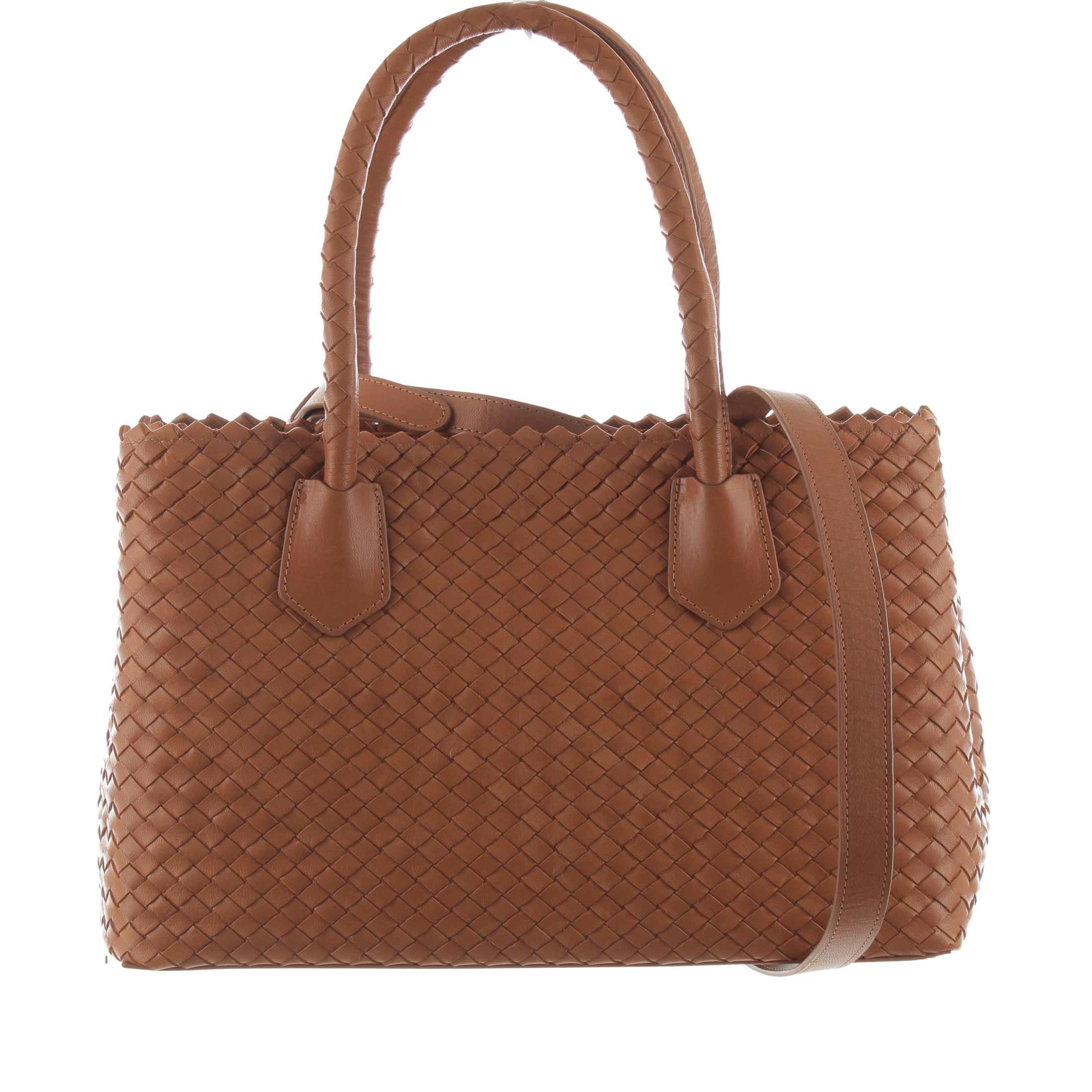 Pons quintana borsa shopping in pelle intrecciata da donna