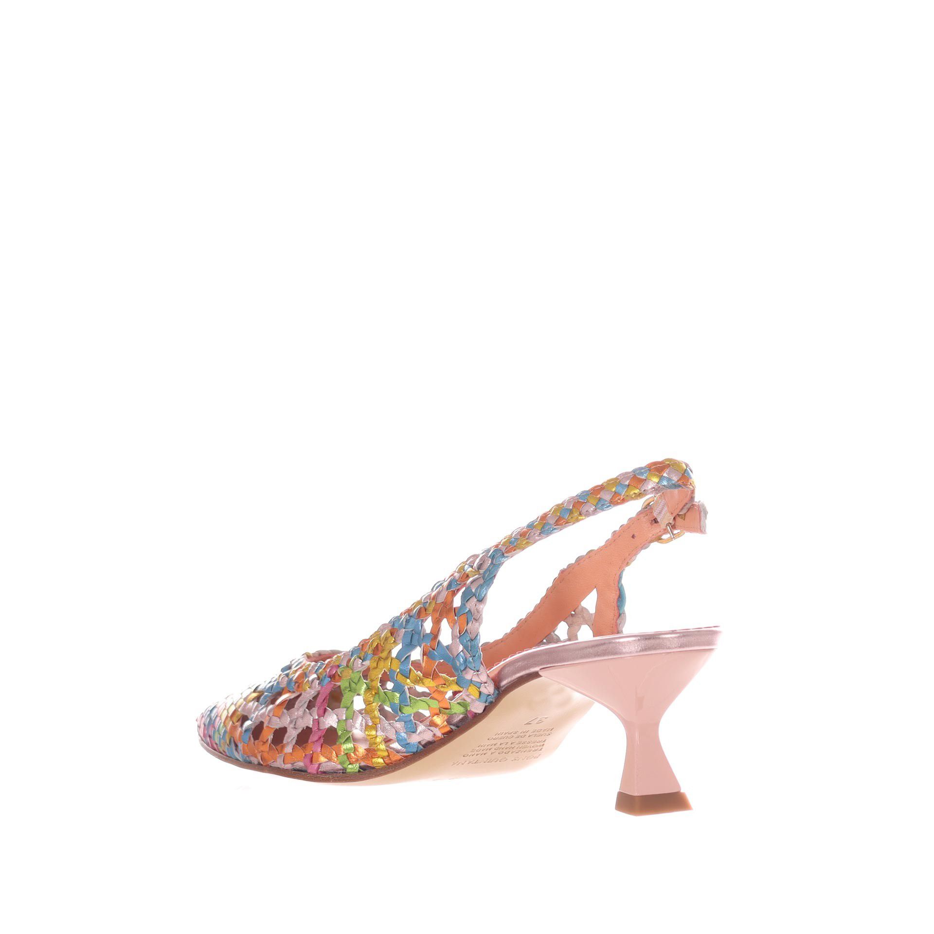 Pons quintana décolleté slingback carol in pelle intrecciata da donna