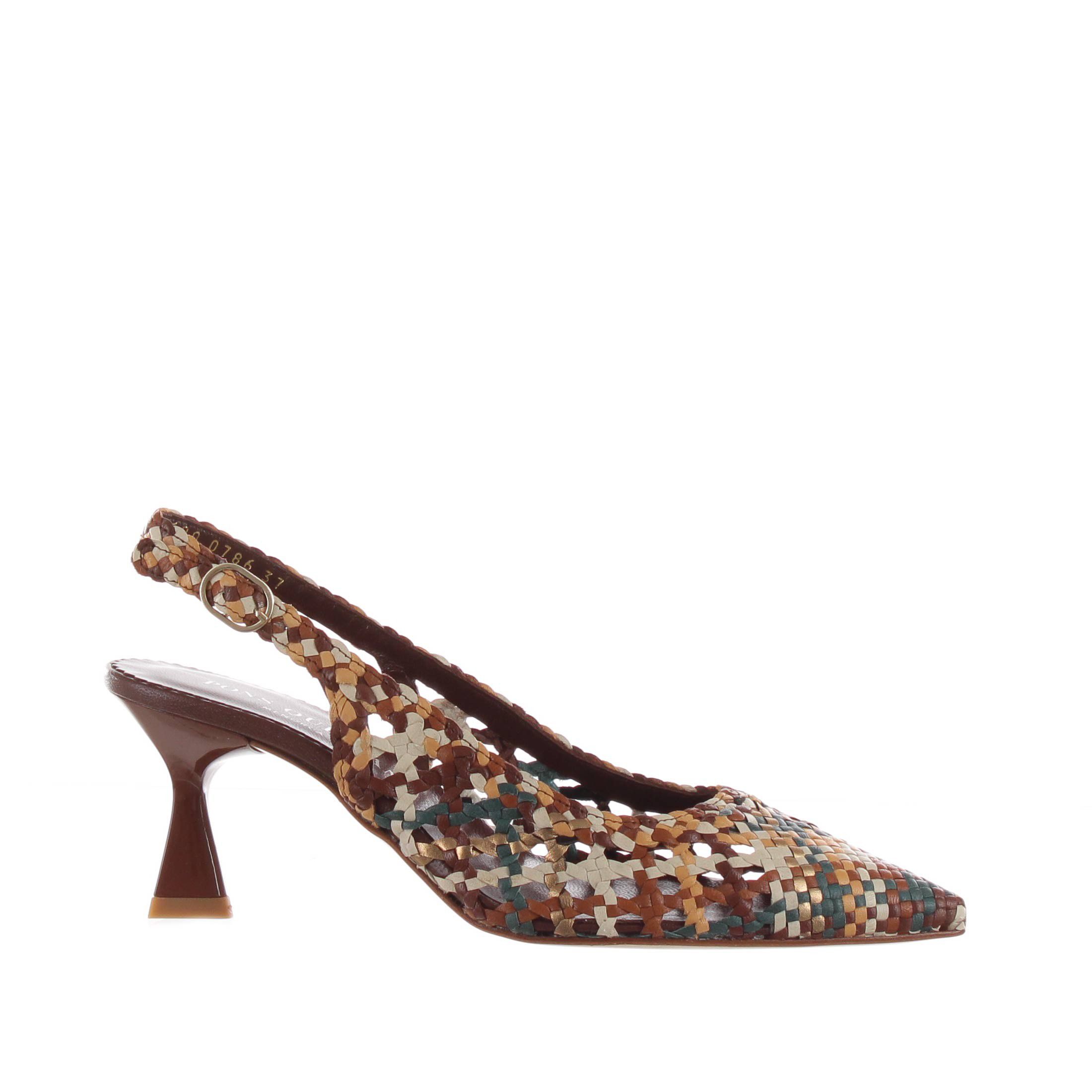 Pons quintana décolleté slingback moritz in pelle intrecciata da donna