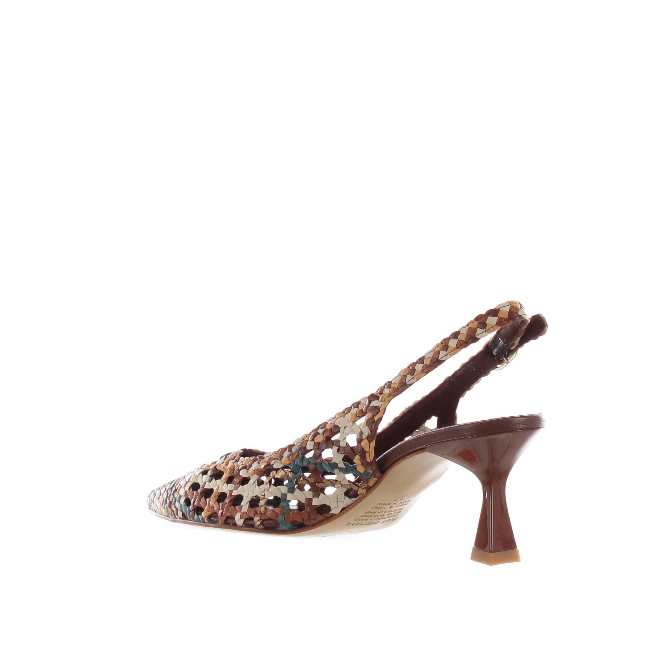 Pons quintana décolleté slingback moritz in pelle intrecciata da donna