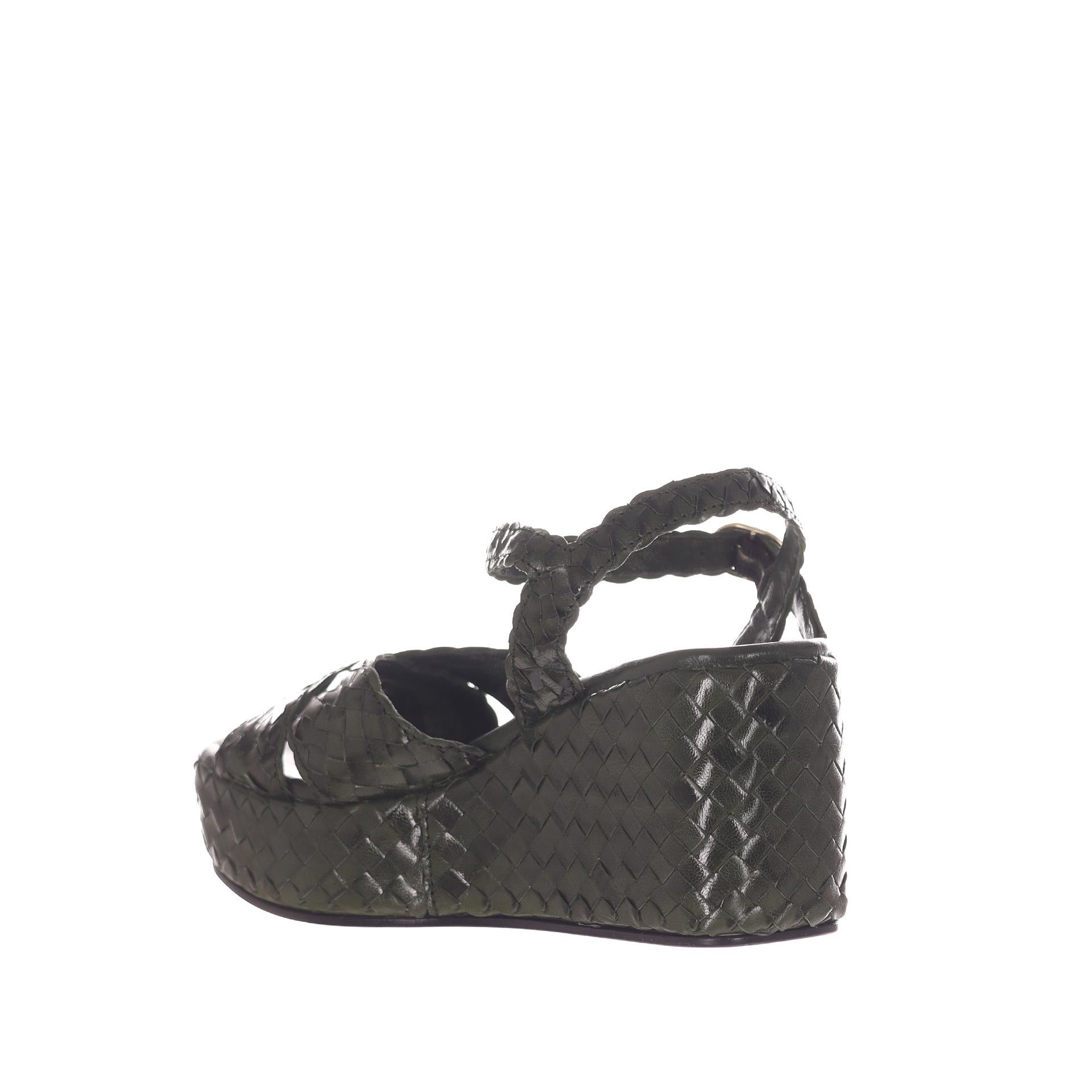 Pons quintana sandalo ankara in pelle intrecciata da donna