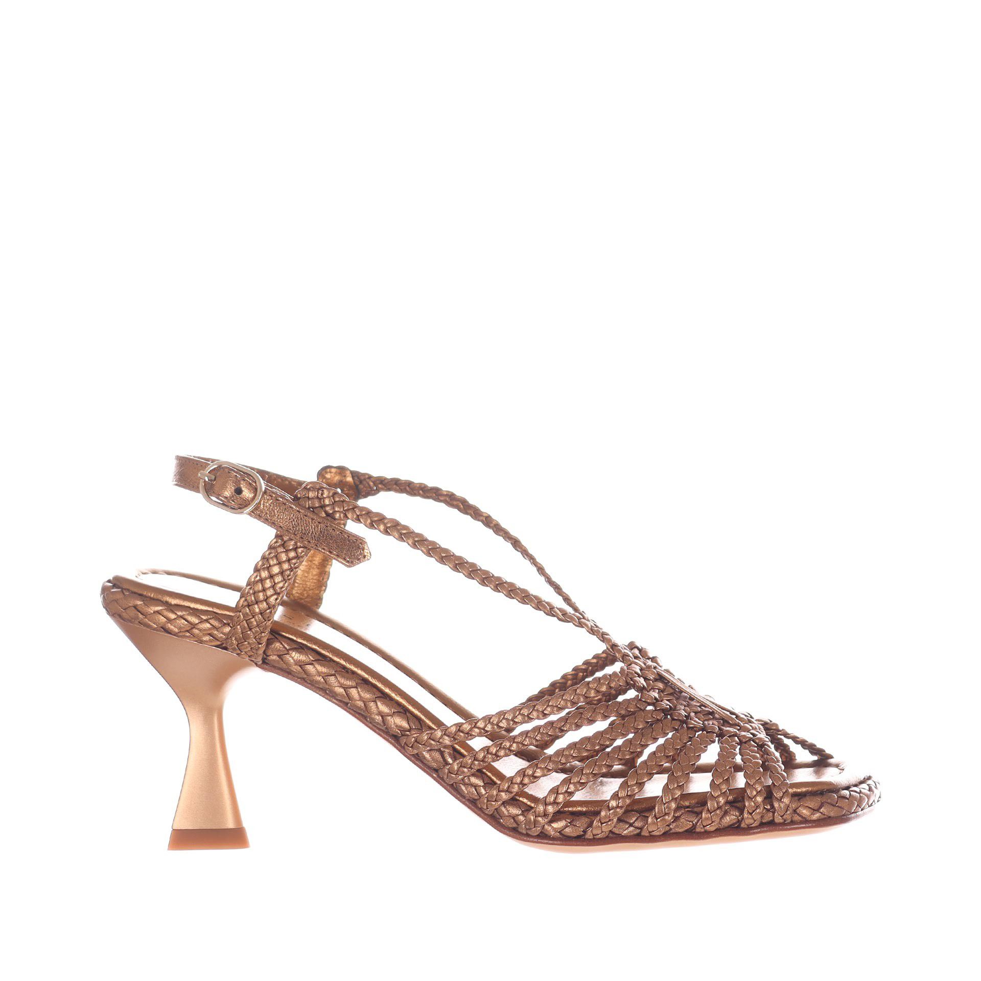 Pons quintana sandalo fiji in pelle intrecciata da donna