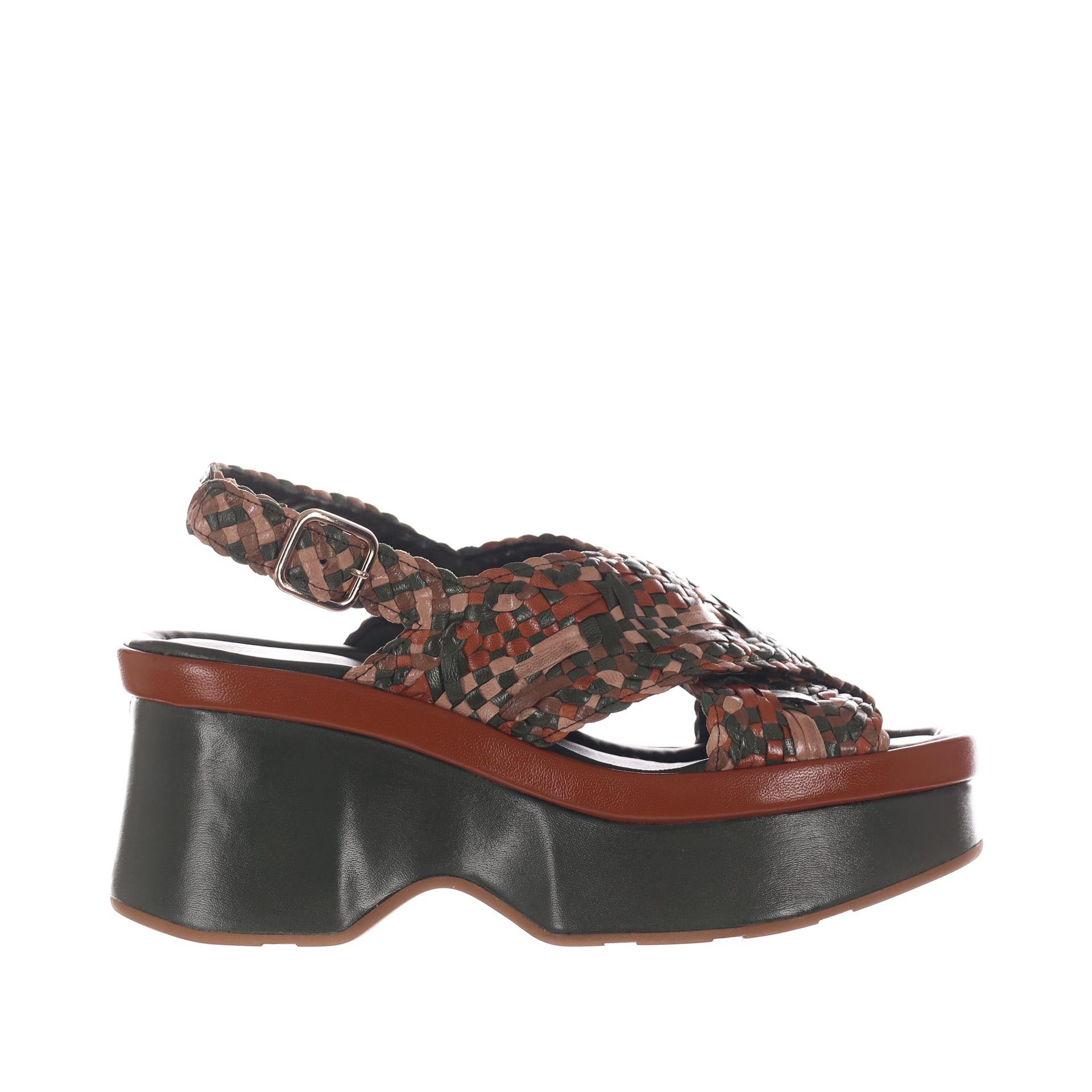 Pons quintana sandalo lille in pelle intrecciata da donna