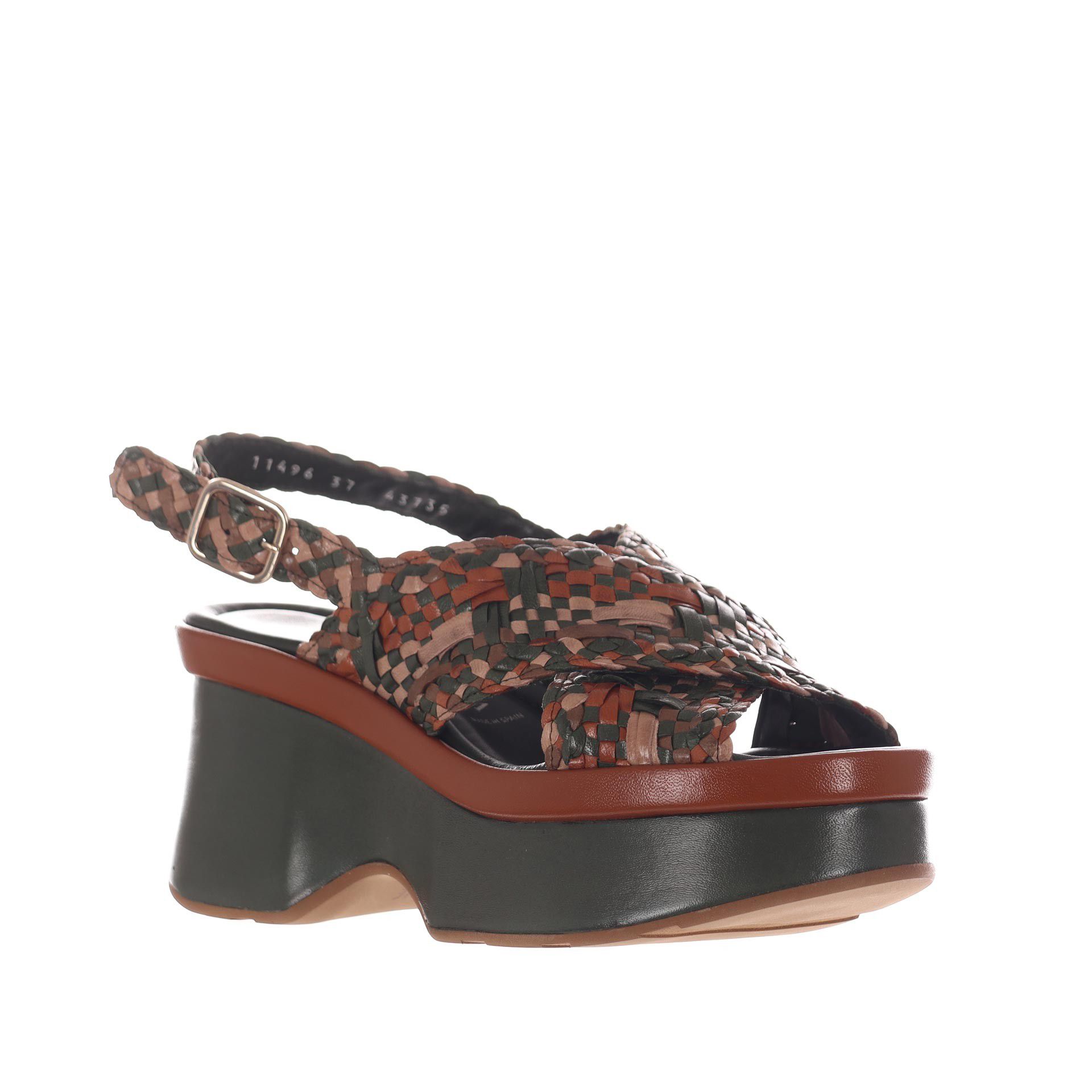 Pons quintana sandalo lille in pelle intrecciata da donna