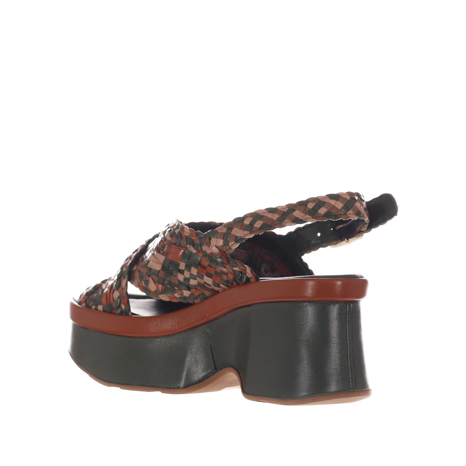Pons quintana sandalo lille in pelle intrecciata da donna