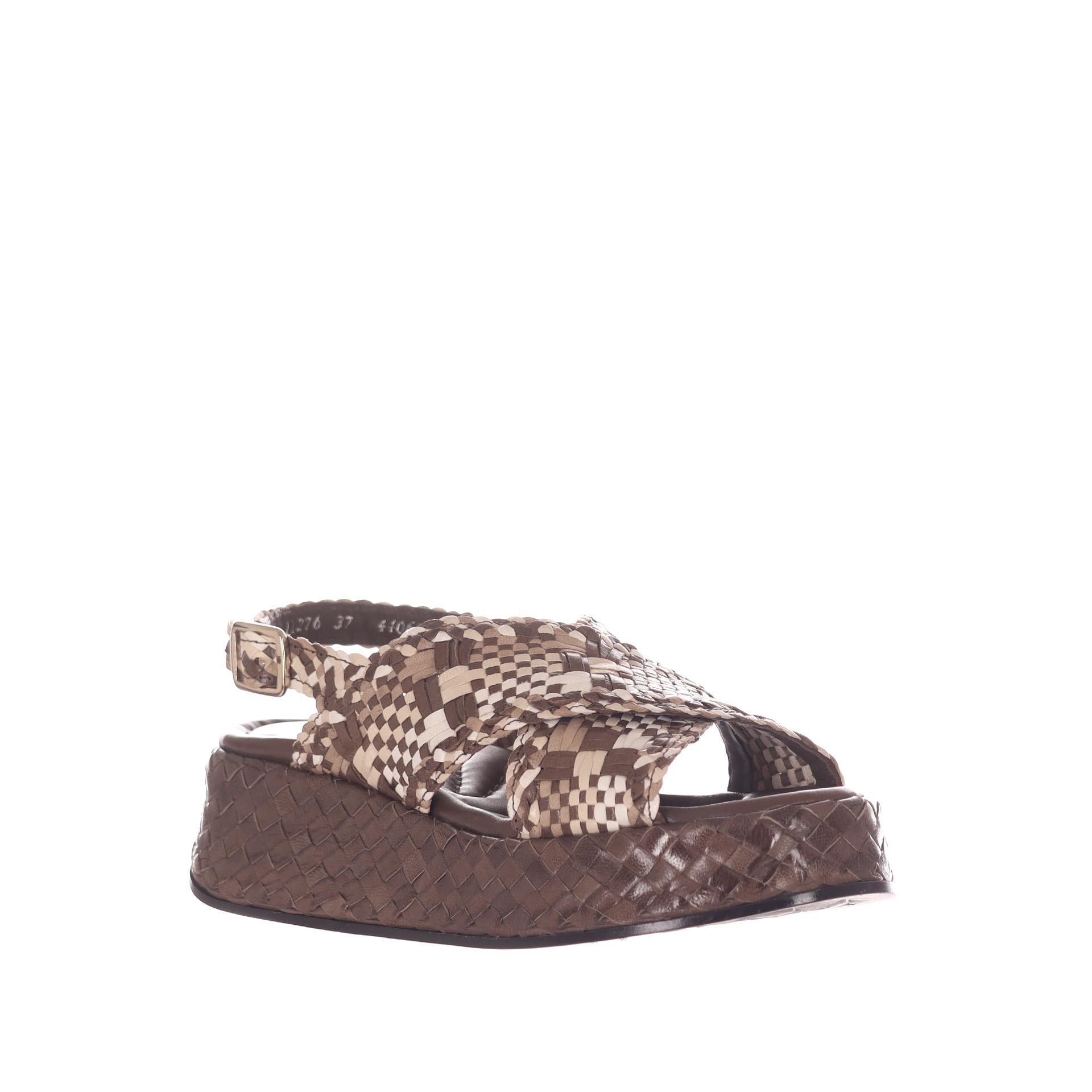 Pons quintana sandalo maui in pelle intrecciata da donna